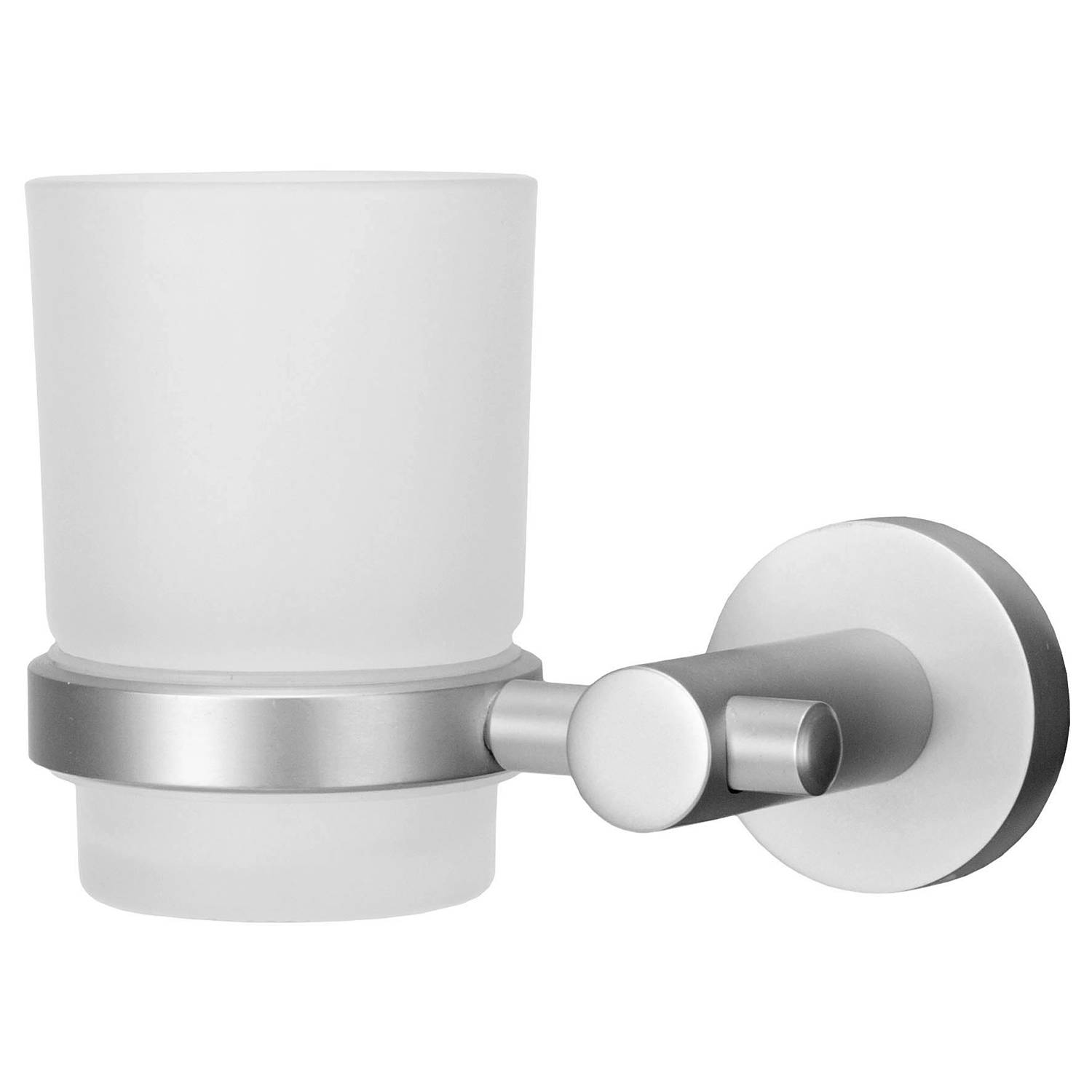 Zahnputzbecher Apollo Milchglas Silber