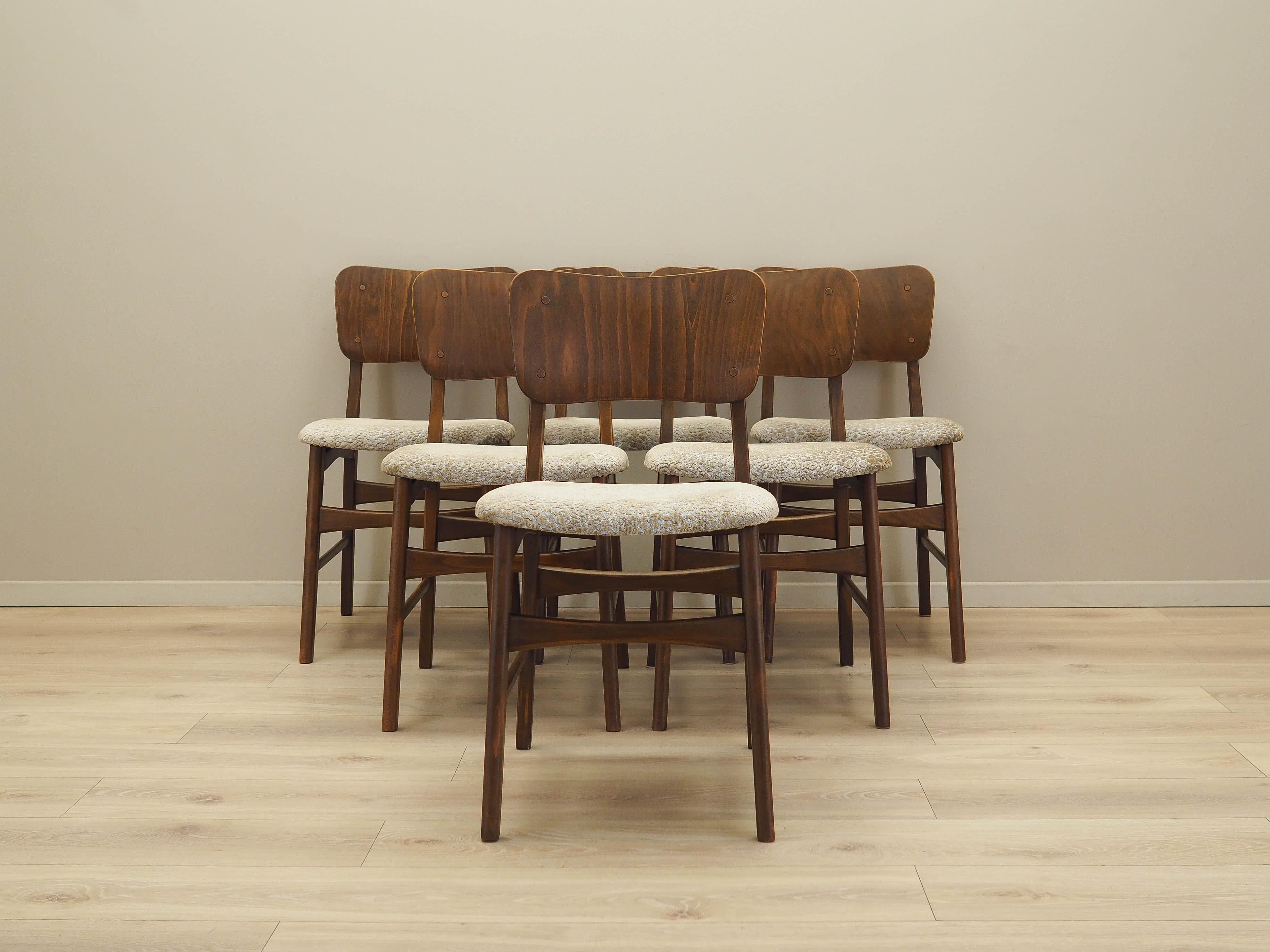 6x Chair Set Brown 1960s