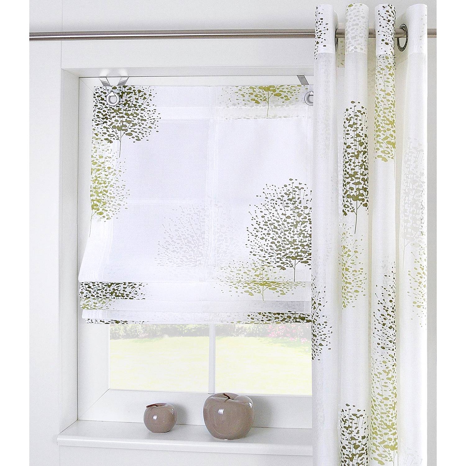 Raffrollo Bellinda Webstoff Grün 80 x 140 cm