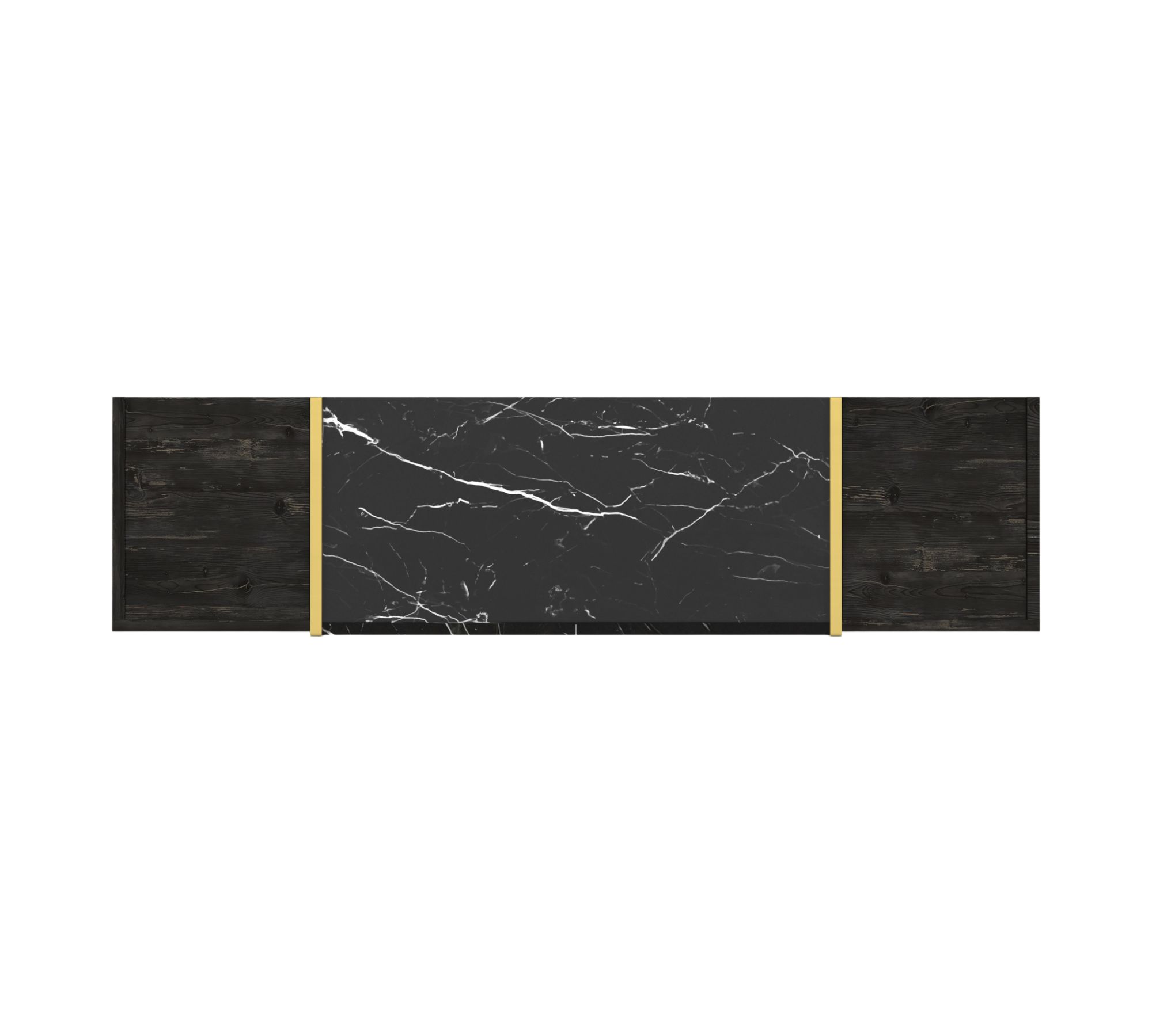Sideboard Holz Schwarz Marmoroptik
