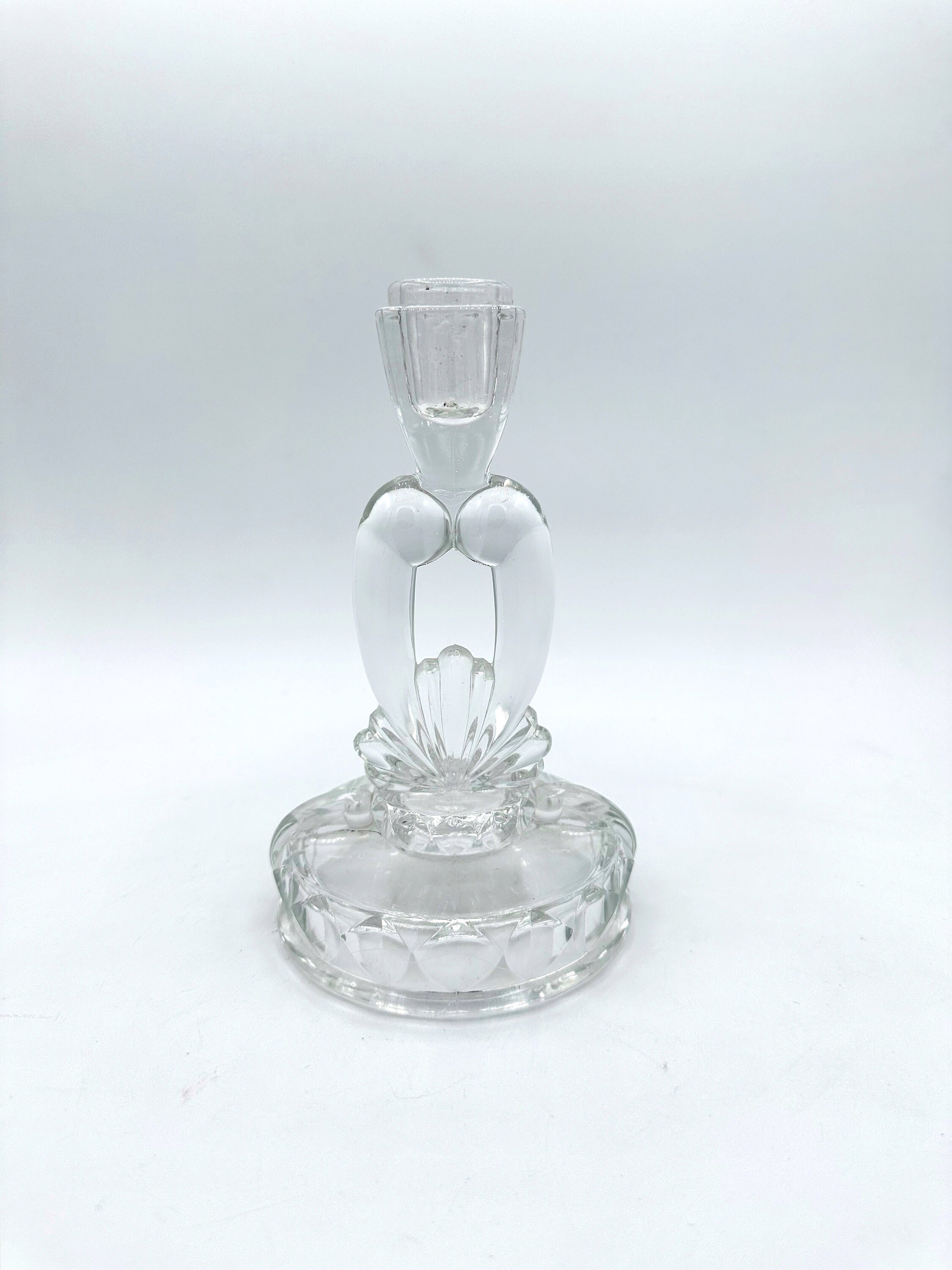 Vintage Kerzenleuchter Glas 1980er Jahre