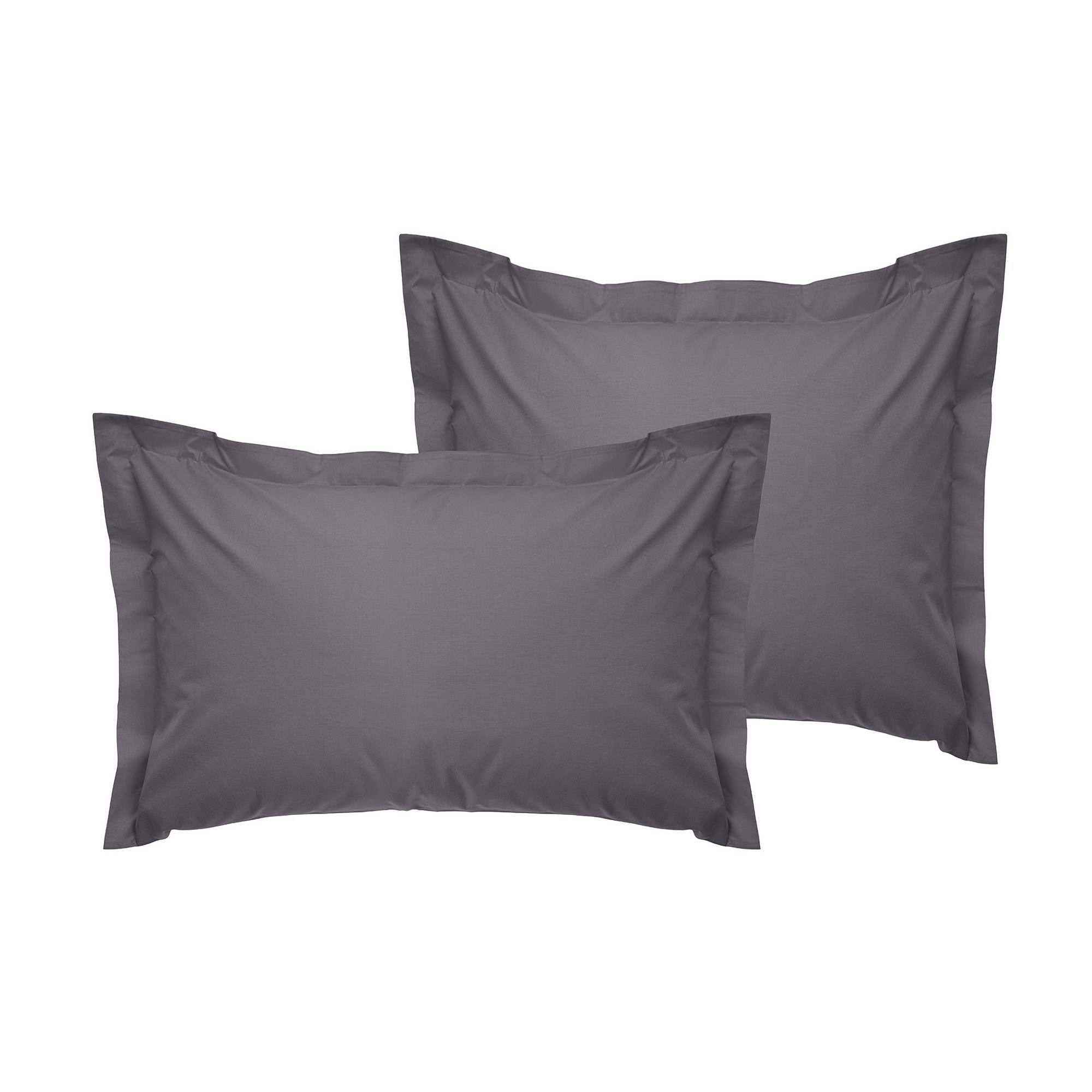 2x Pillowcase Ranforce Cotton Dark Grey
