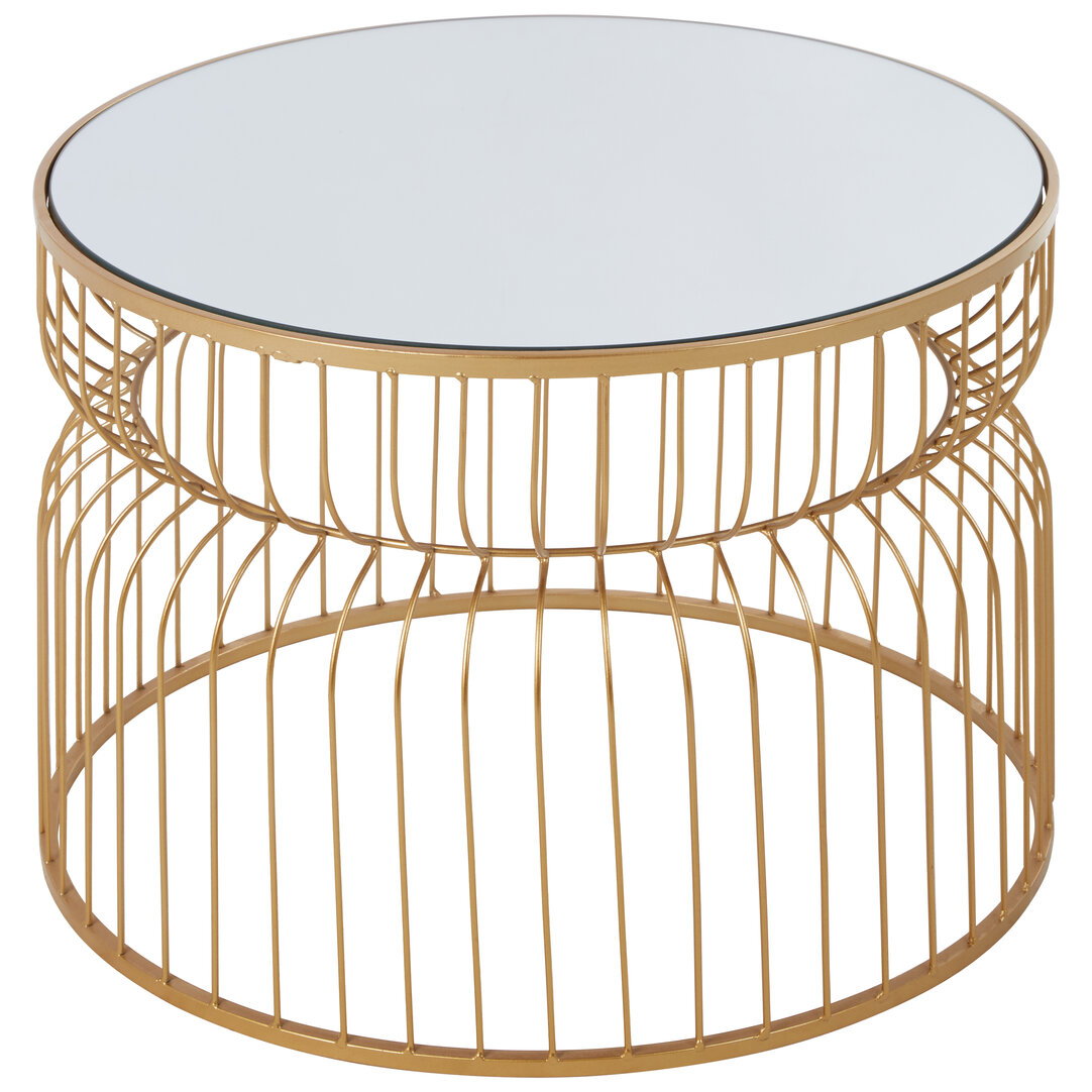 Avantis Gold Metalldrahtgestell Runder Beistelltisch
