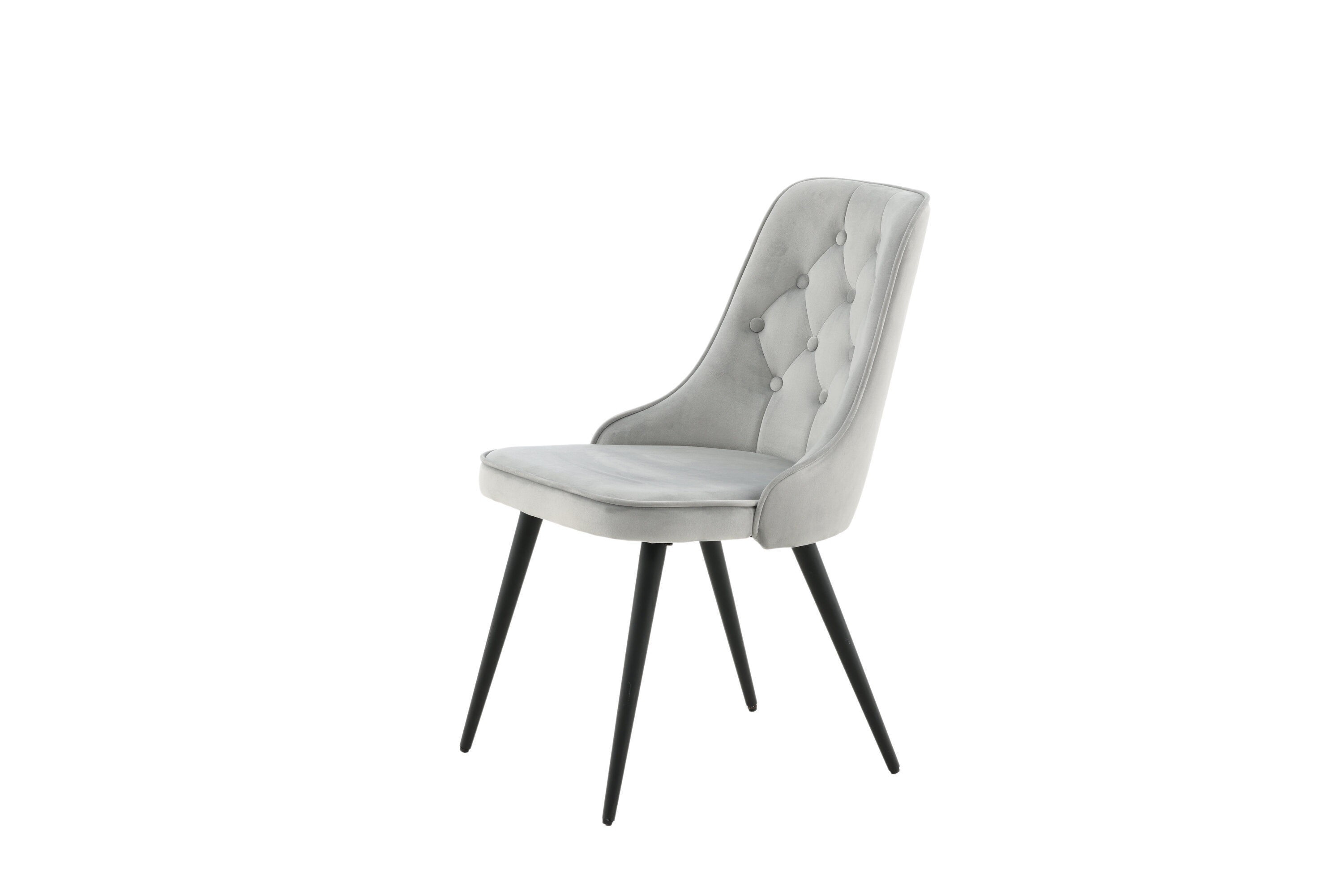 2x Esszimmerstuhl-Set Samt Deluxe Hellgraue