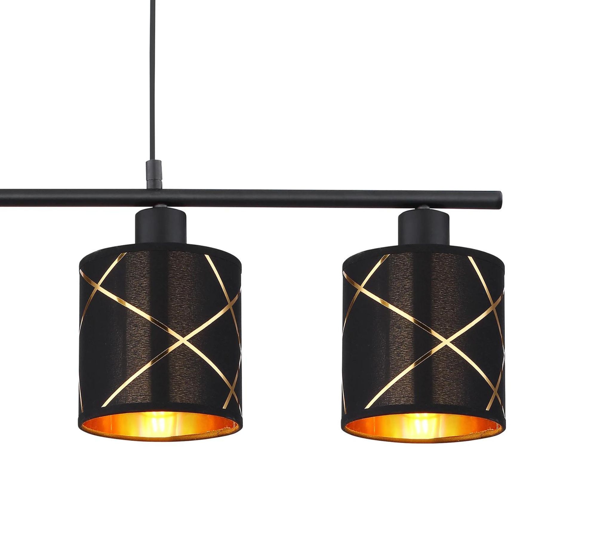 Pendelleuchte 4-flammig Textil Metall