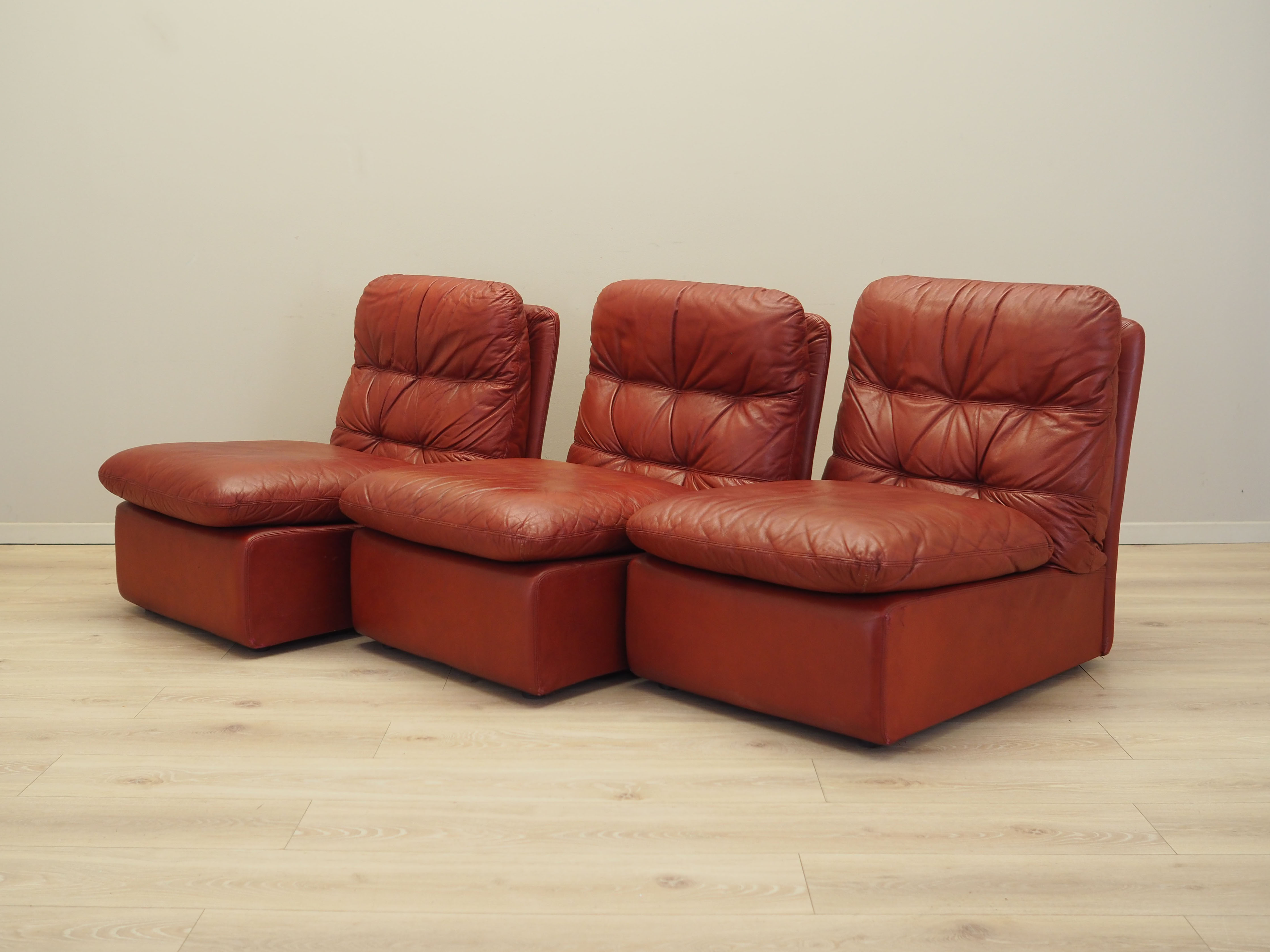 Modular Sofa Leather Brown 1960s