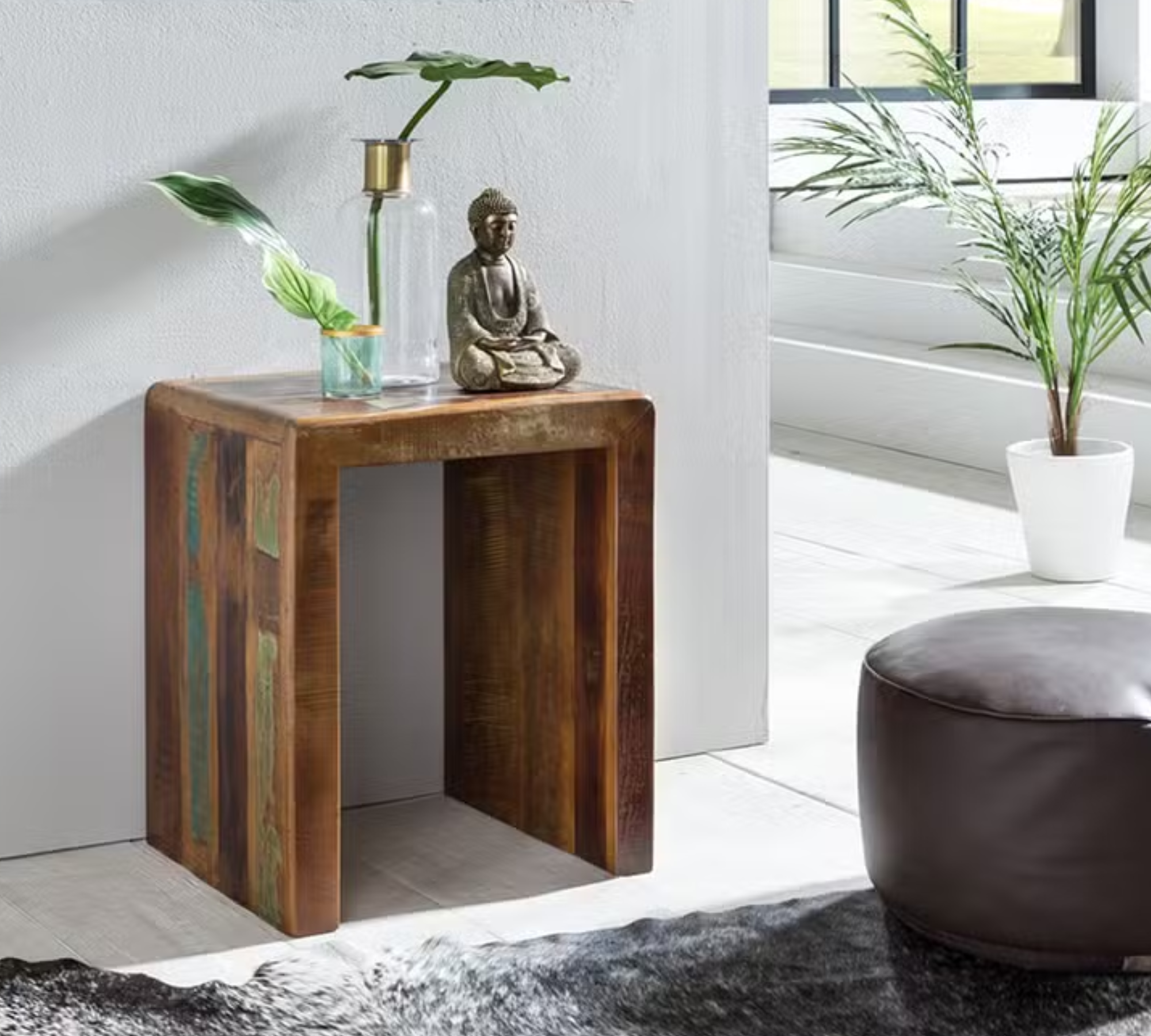 Beistelltisch Mangoholz Blau