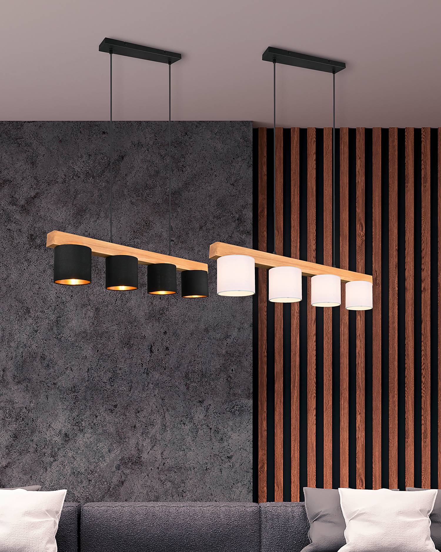 Cameron Pendant Lamp Webbed Fabric Steel 4-light