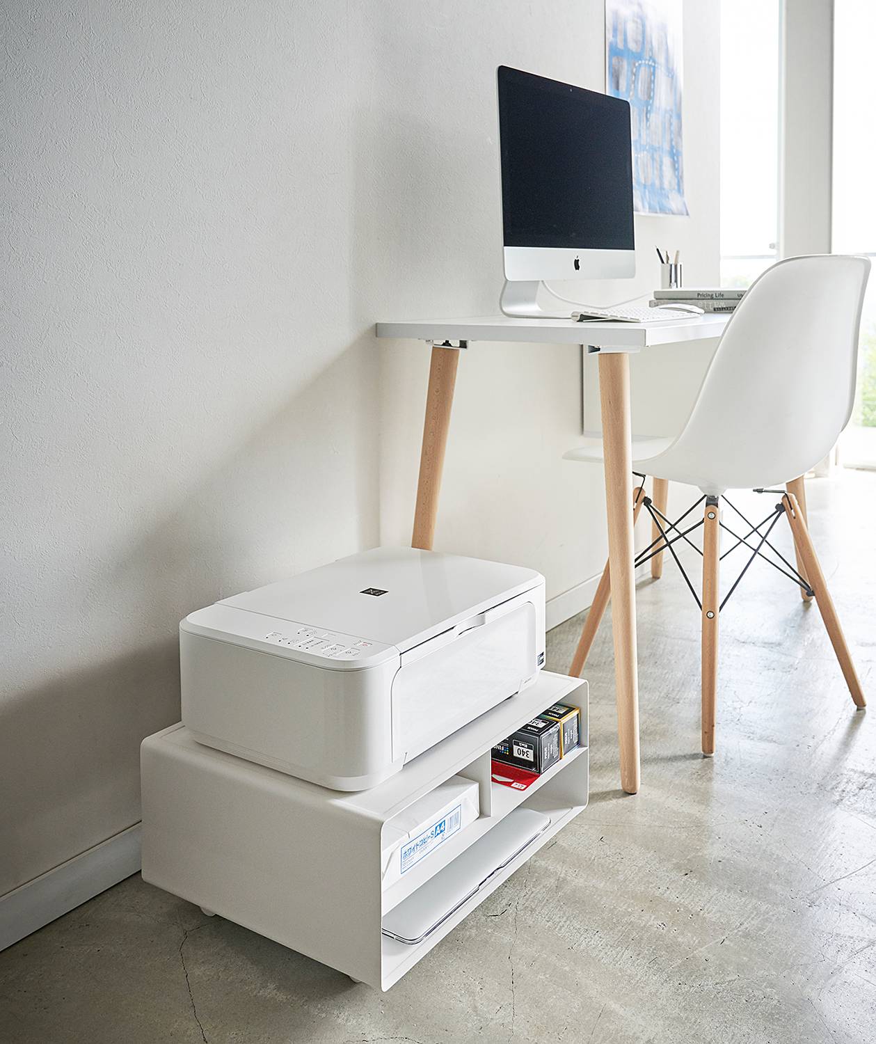 Büroregal Tower Stahl / Kunststoff Weiß