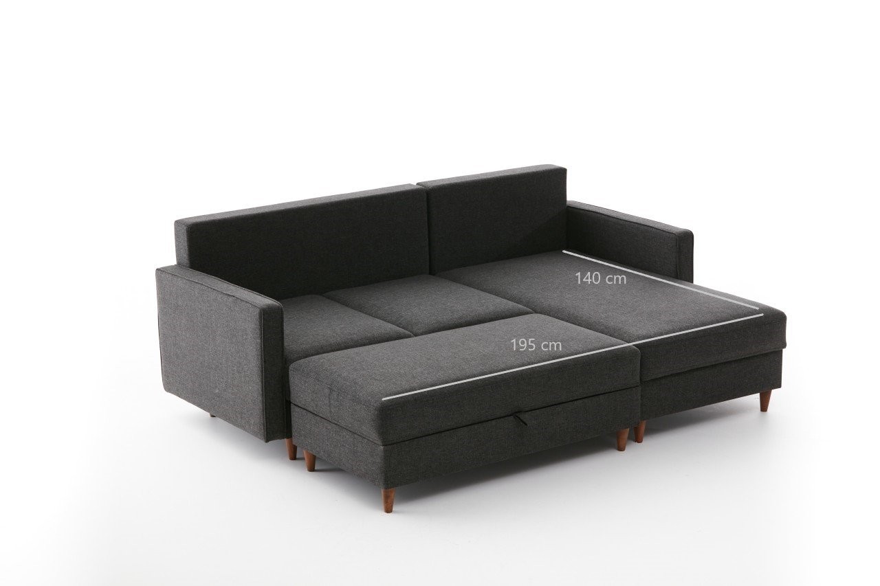 Sofa Recamiere Right Anthracite