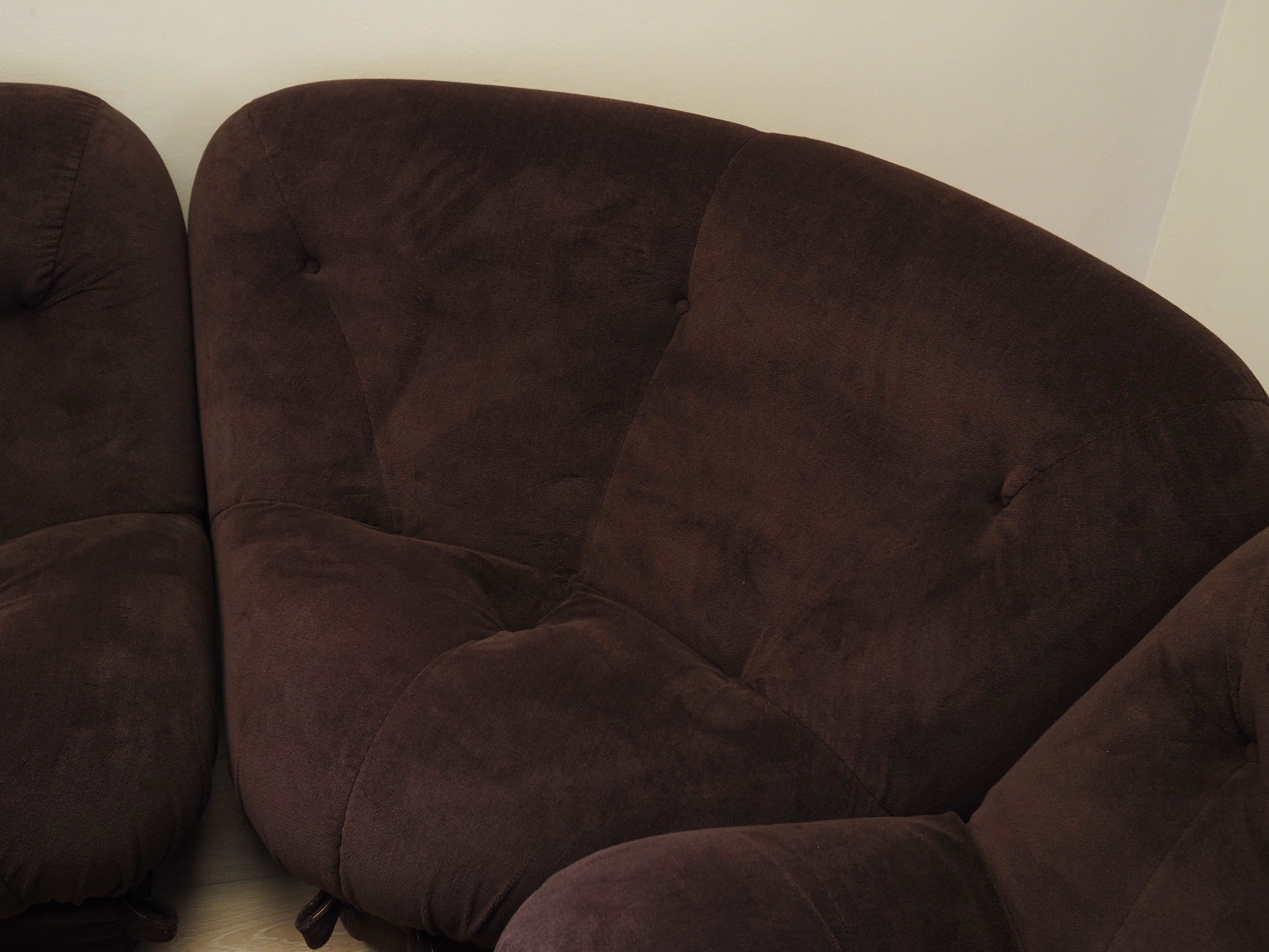 Living room set velvet brown 1970s