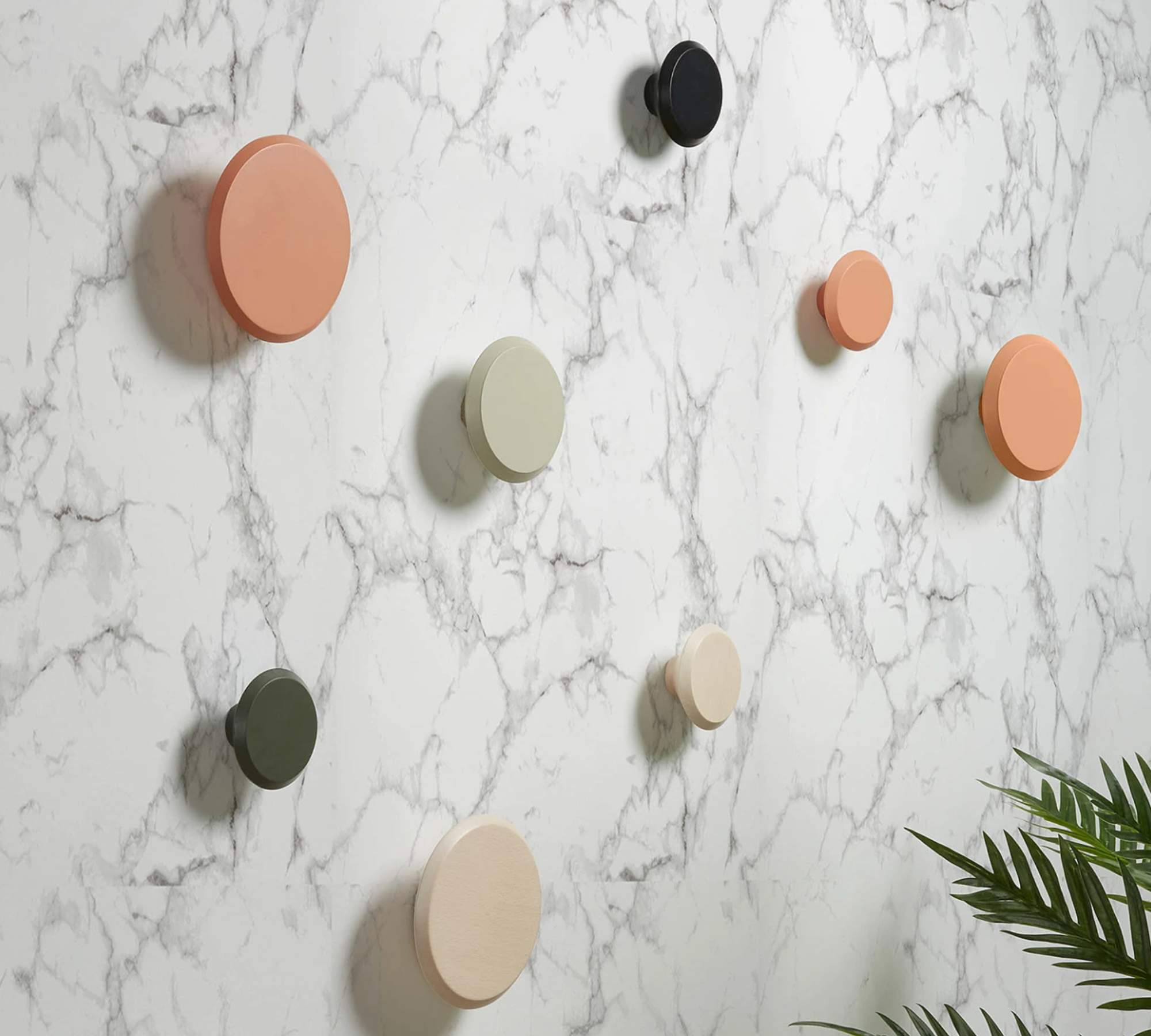 3x Garderobenhaken Massivholz Creme
