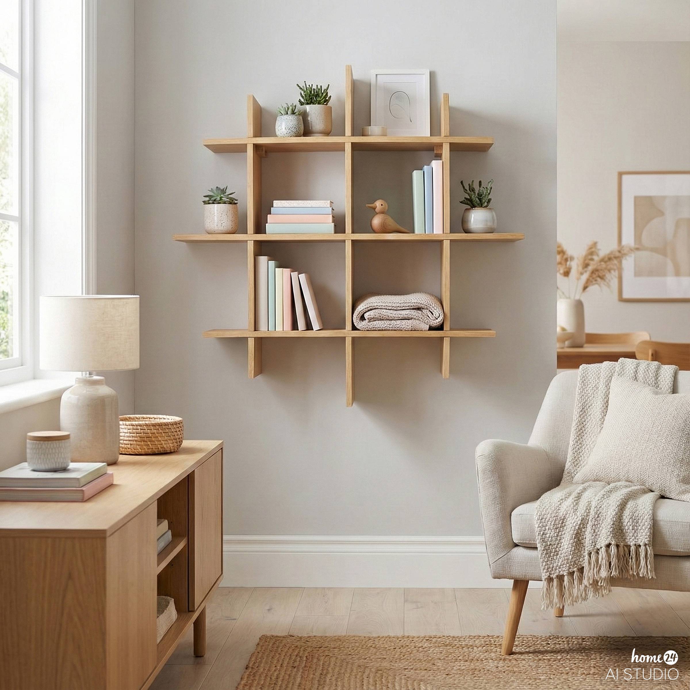 Furniertes Tassenregal SONDEY Tanne