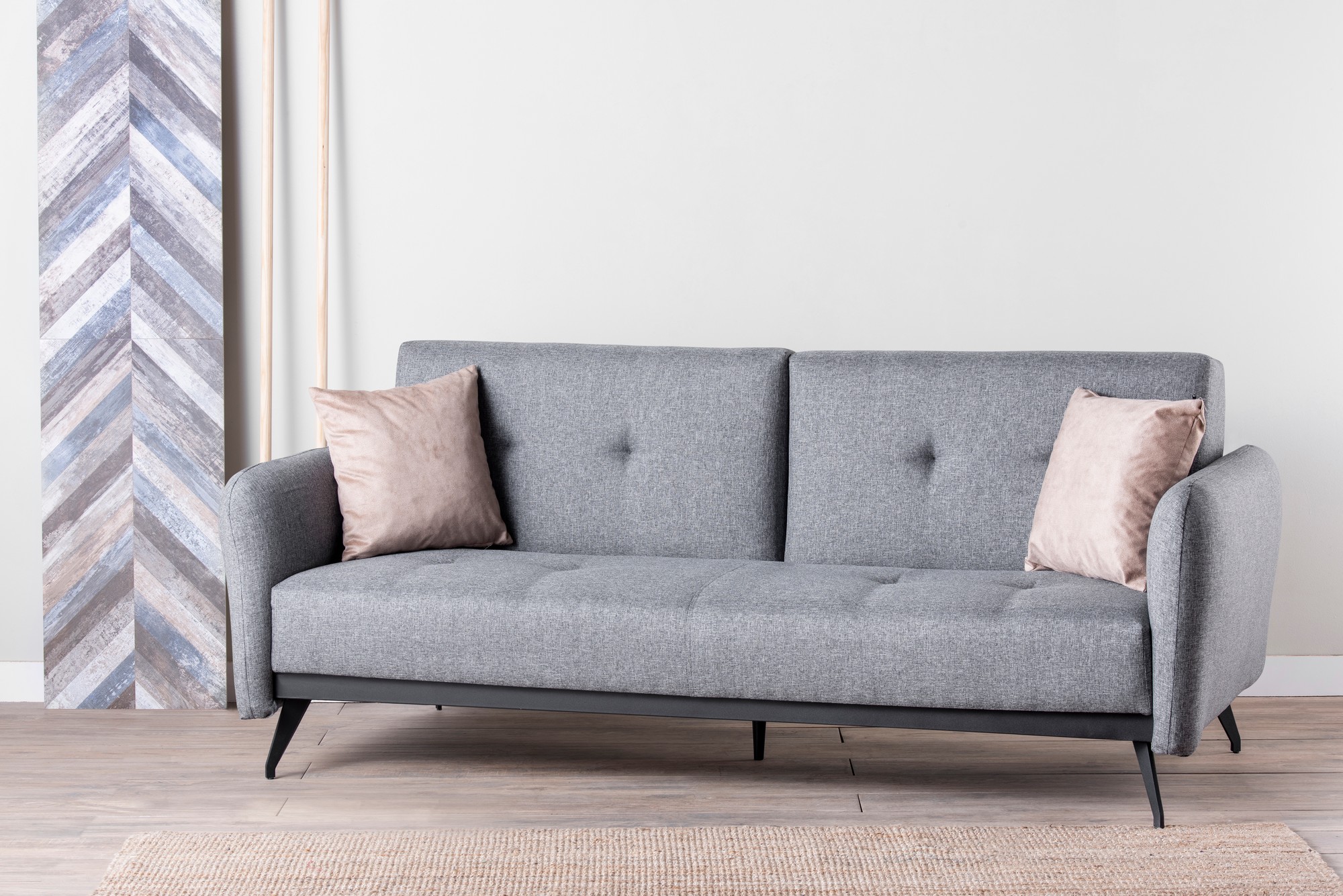 Ron Sofabed Schlafsofa 3-Sitzer Grau