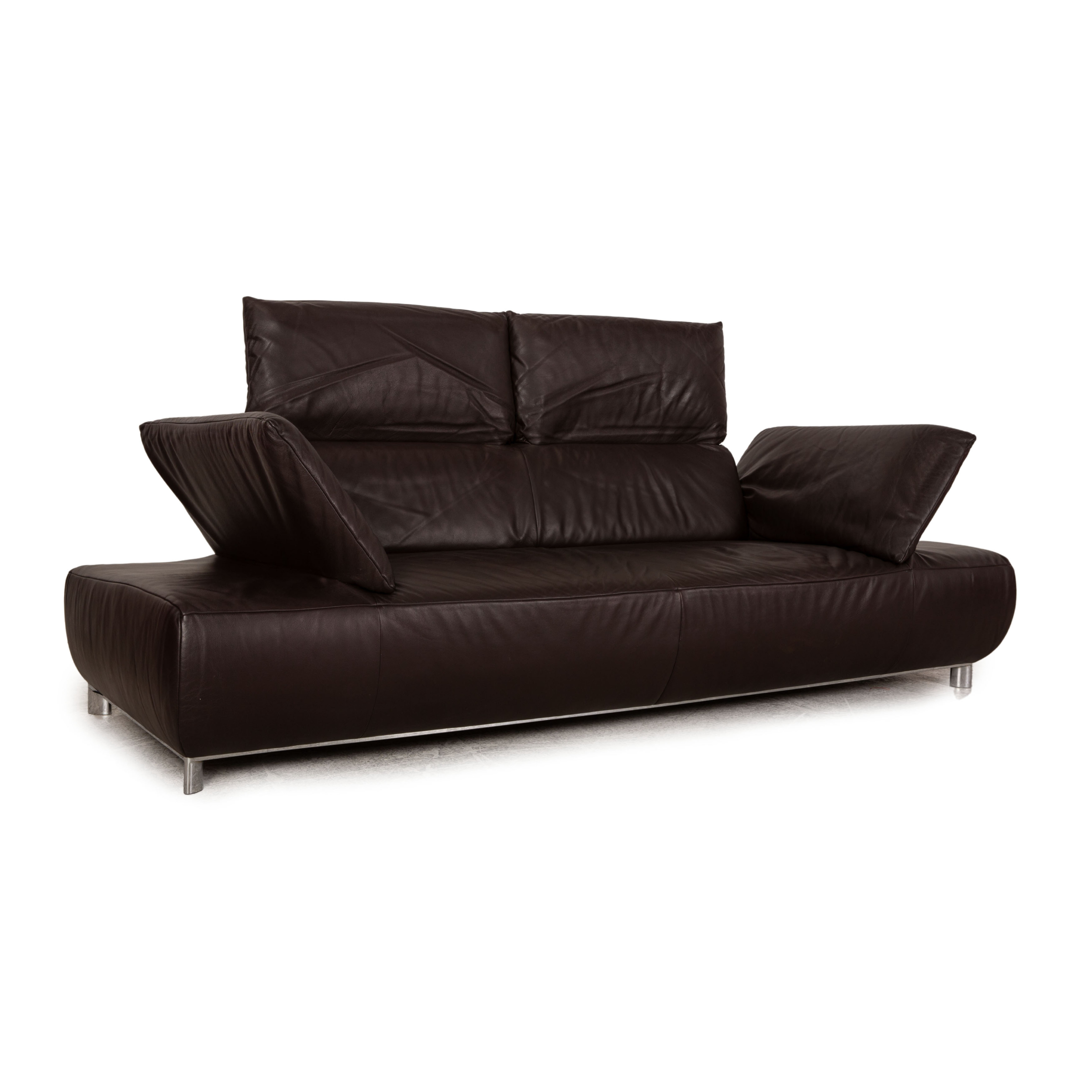 Volare Sofa 3-Sitzer mit Funktion Leder Dunkelbraun