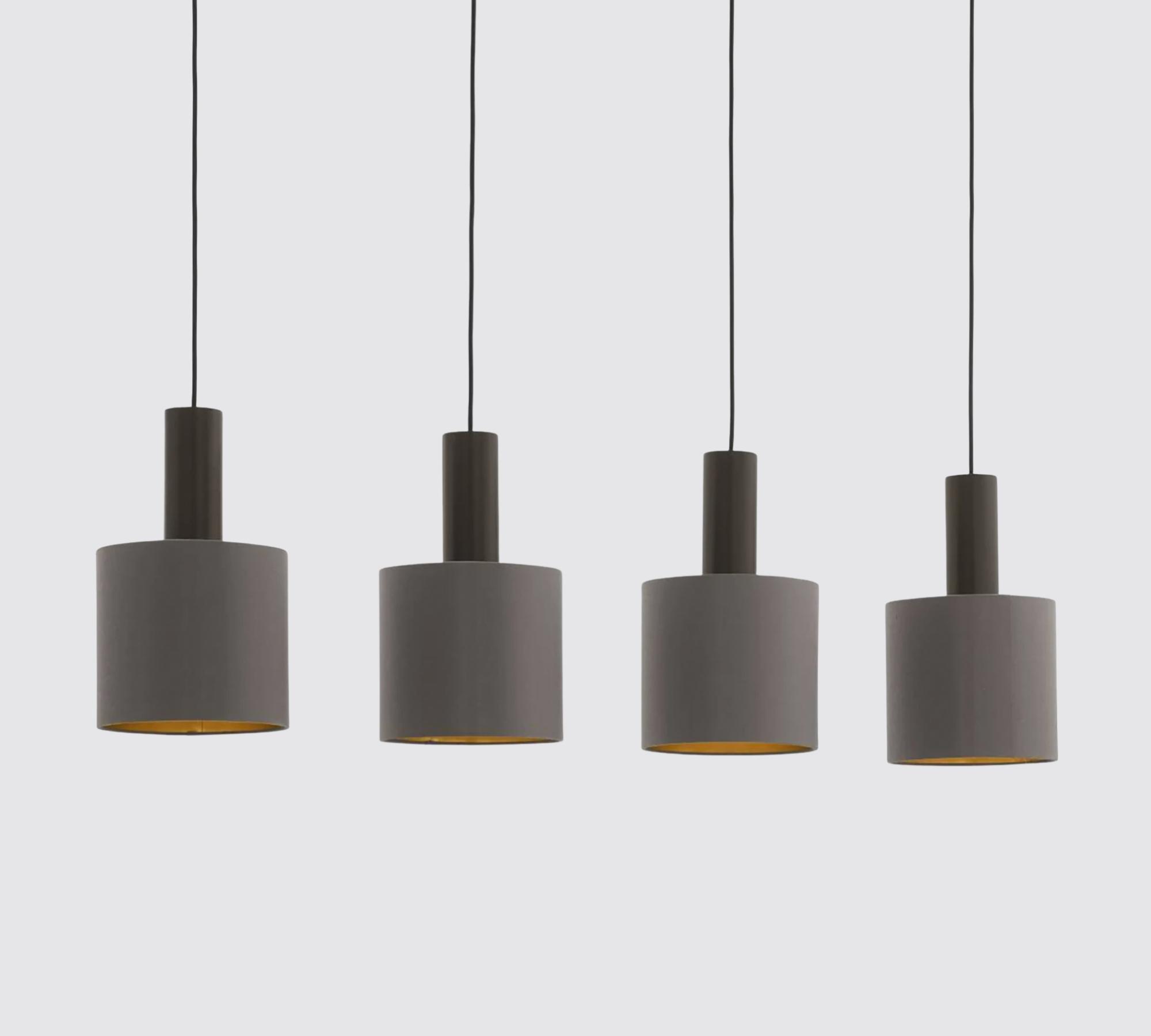 3-light pendant light grey black