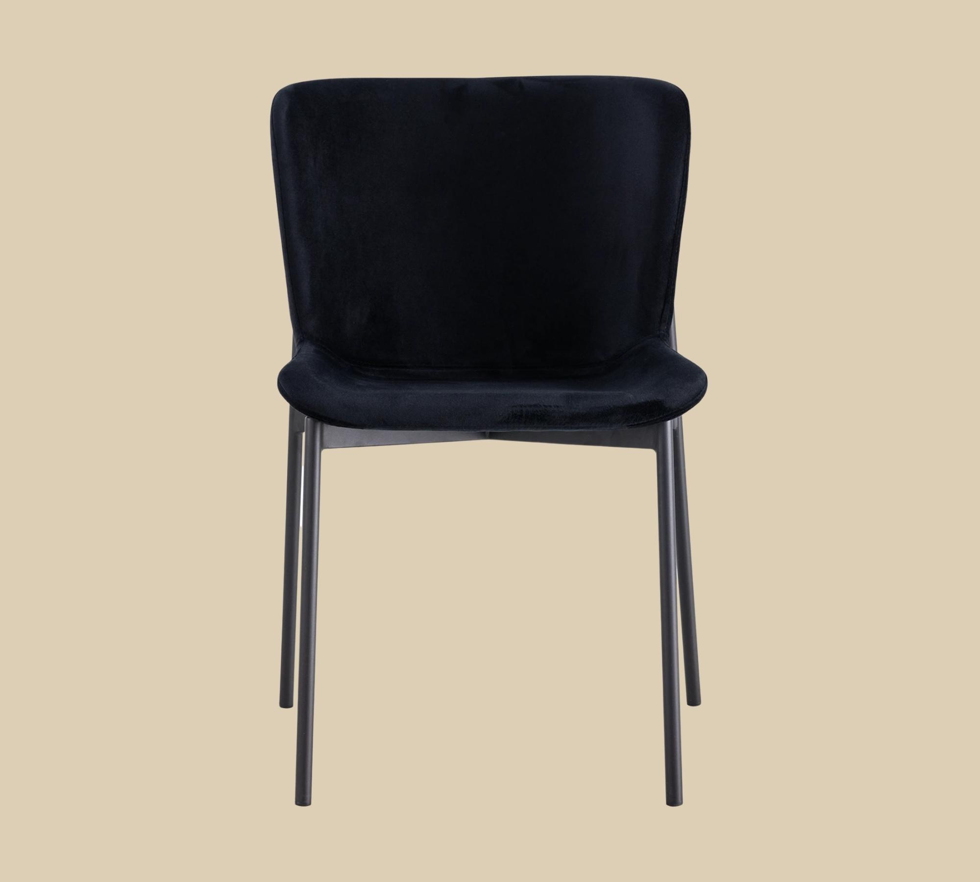 2x Dining chair velvet black