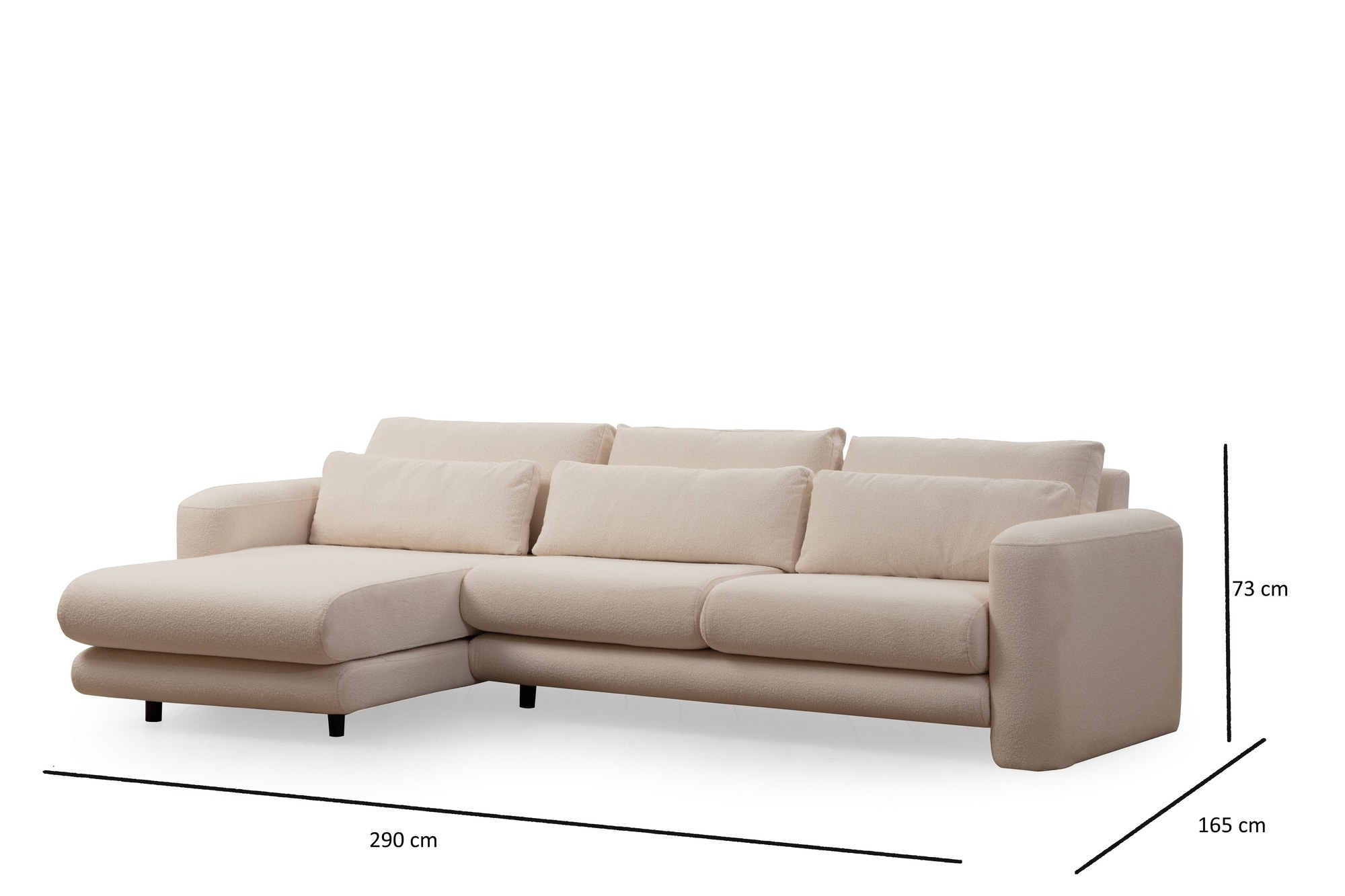 Lily Corner Sofa Left Cream