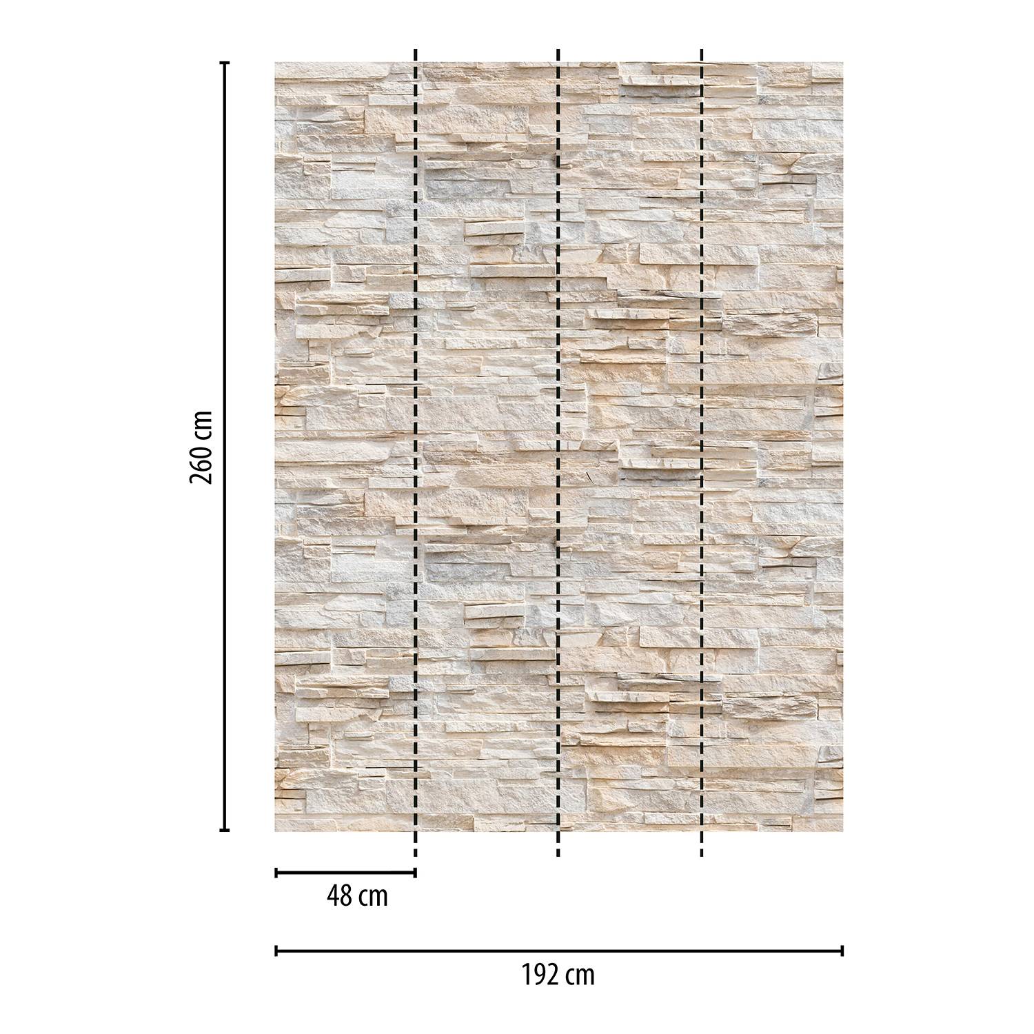 Fototapete Stone Wall Stein Vlies Beige