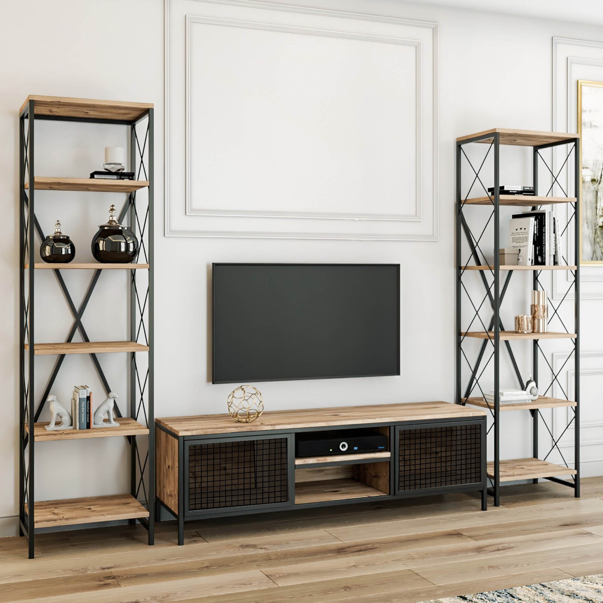 Maxim TV-Schrank Holzfurnier Schwarz