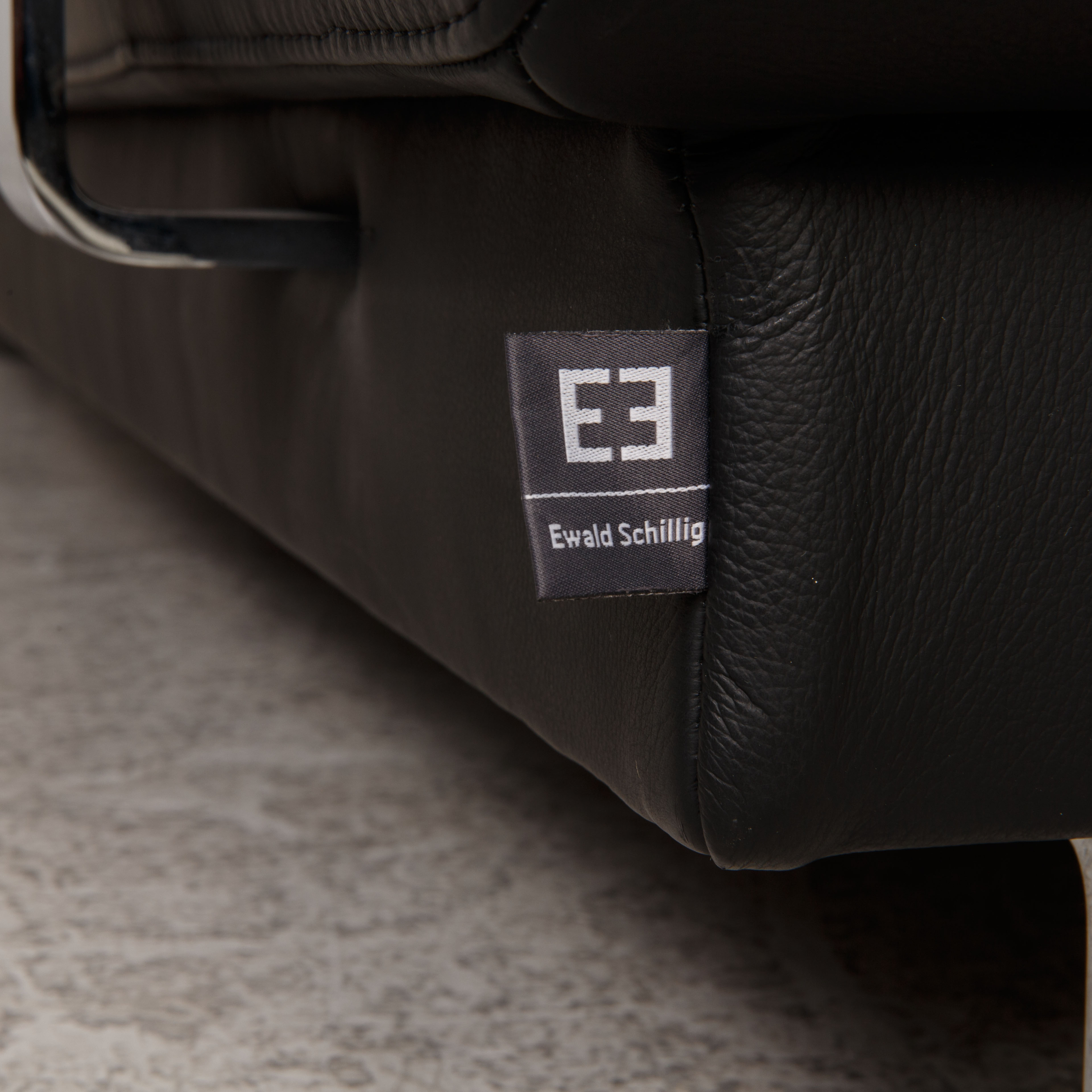 Face Ecksofa Leder Schwarz