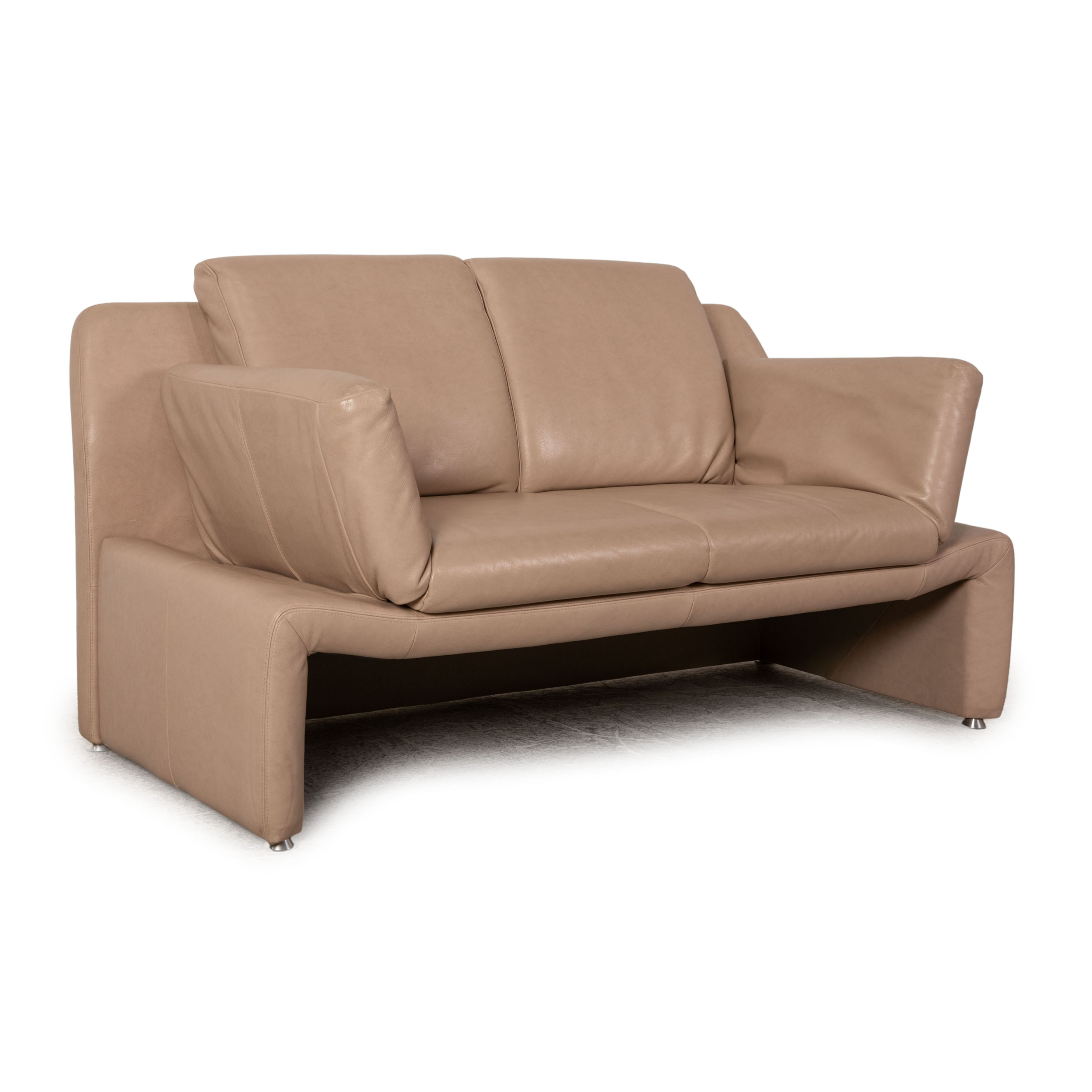 Sofa 2-Sitzer mit Funktion Leder Beige