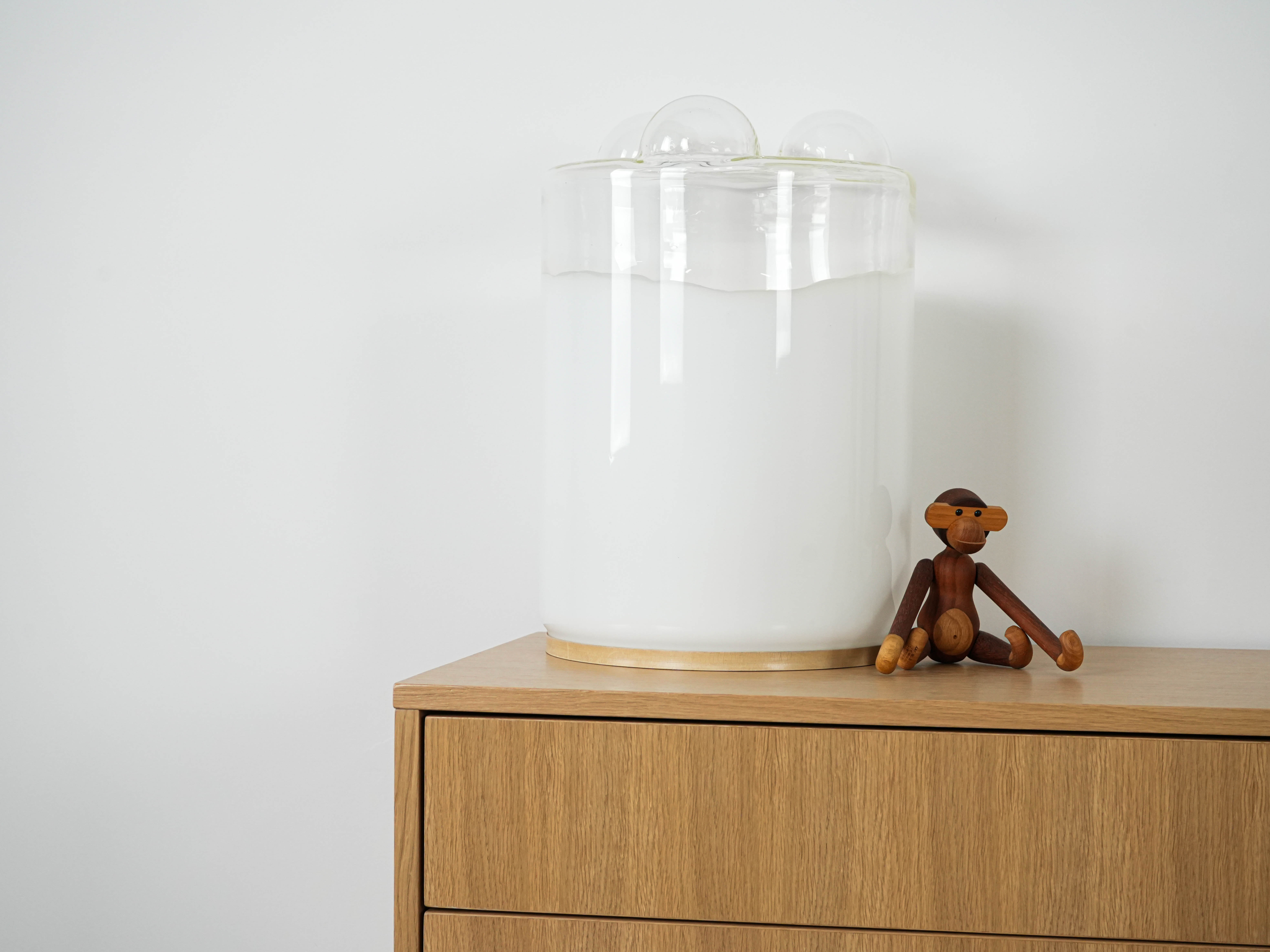 Table lamp Glass Metal 1970s