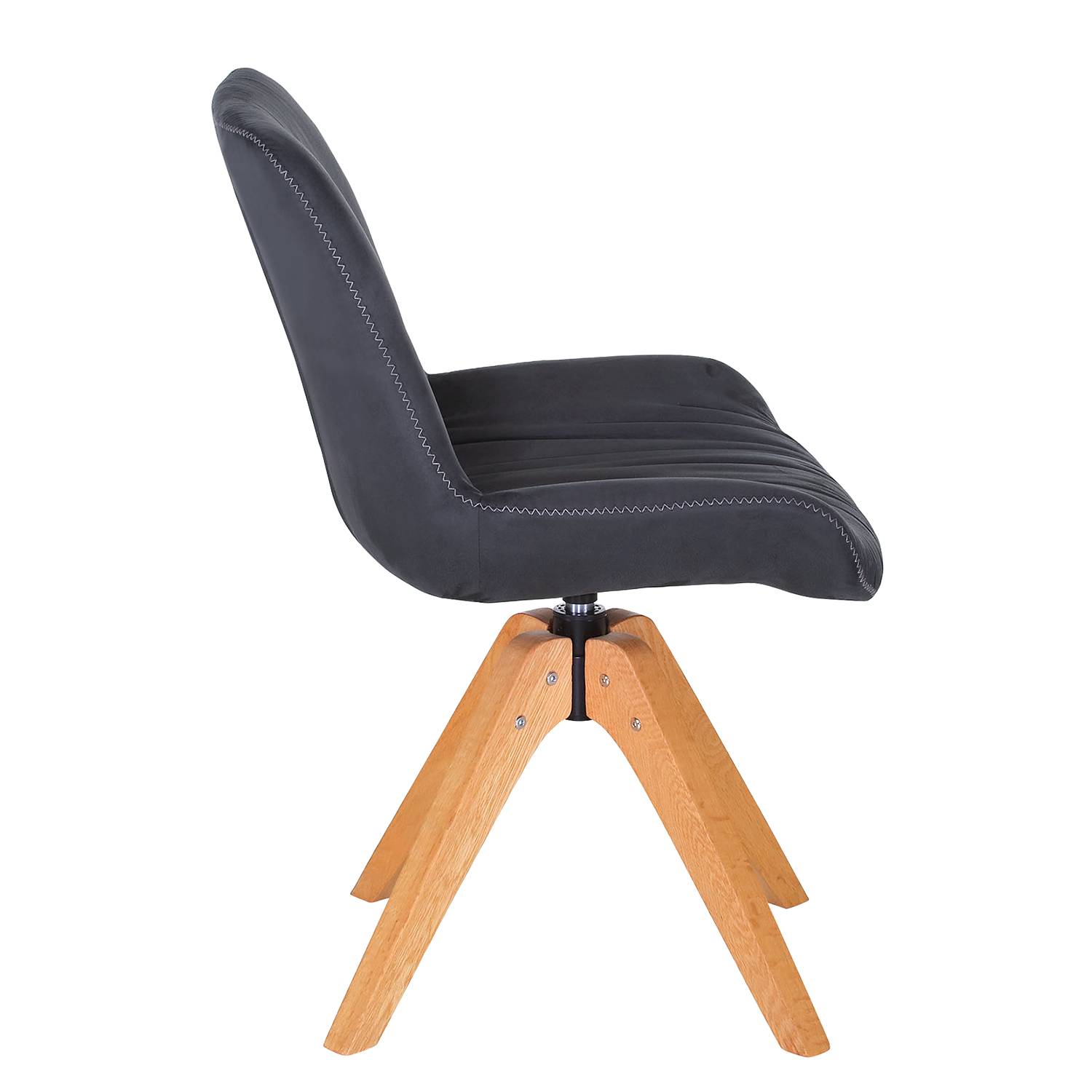 2x Wilbur Swivel Armchair Microfiber Oak Grey