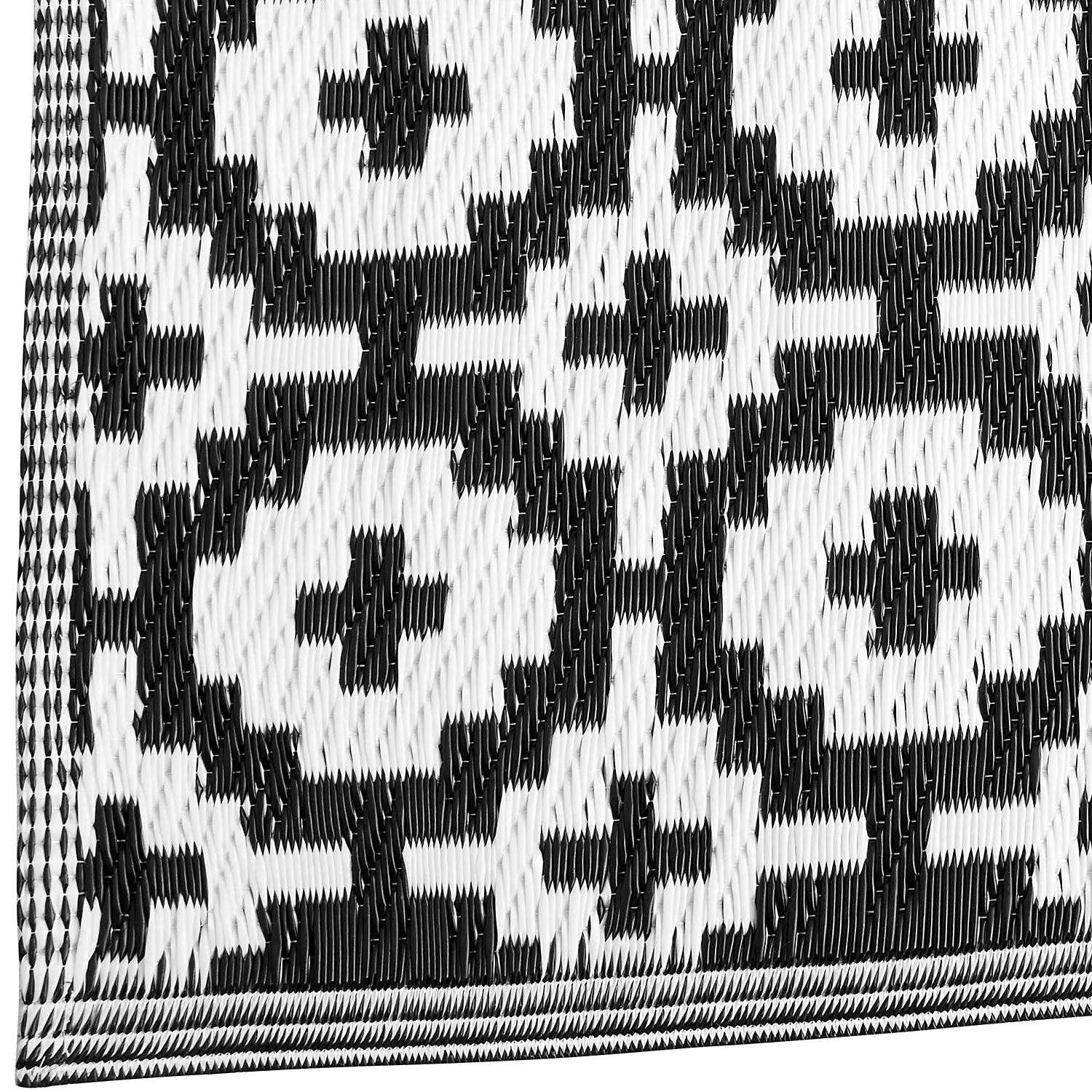 Mosaik I In-/Outdoorteppich Schwarz Weiß