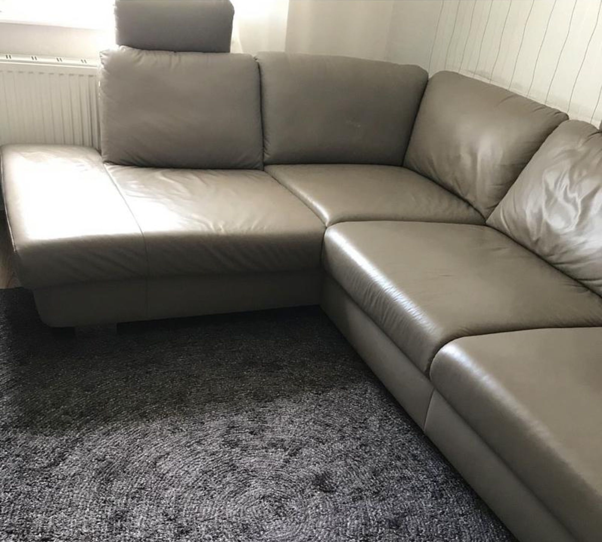 Cava Schlafsofa Récamiere Links Leder Torro Artischocke