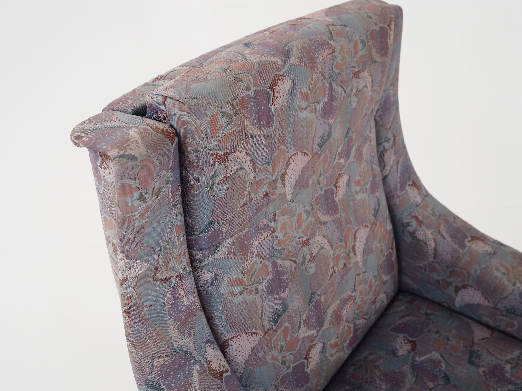 Vintage armchair beech wood textile violet 1960s