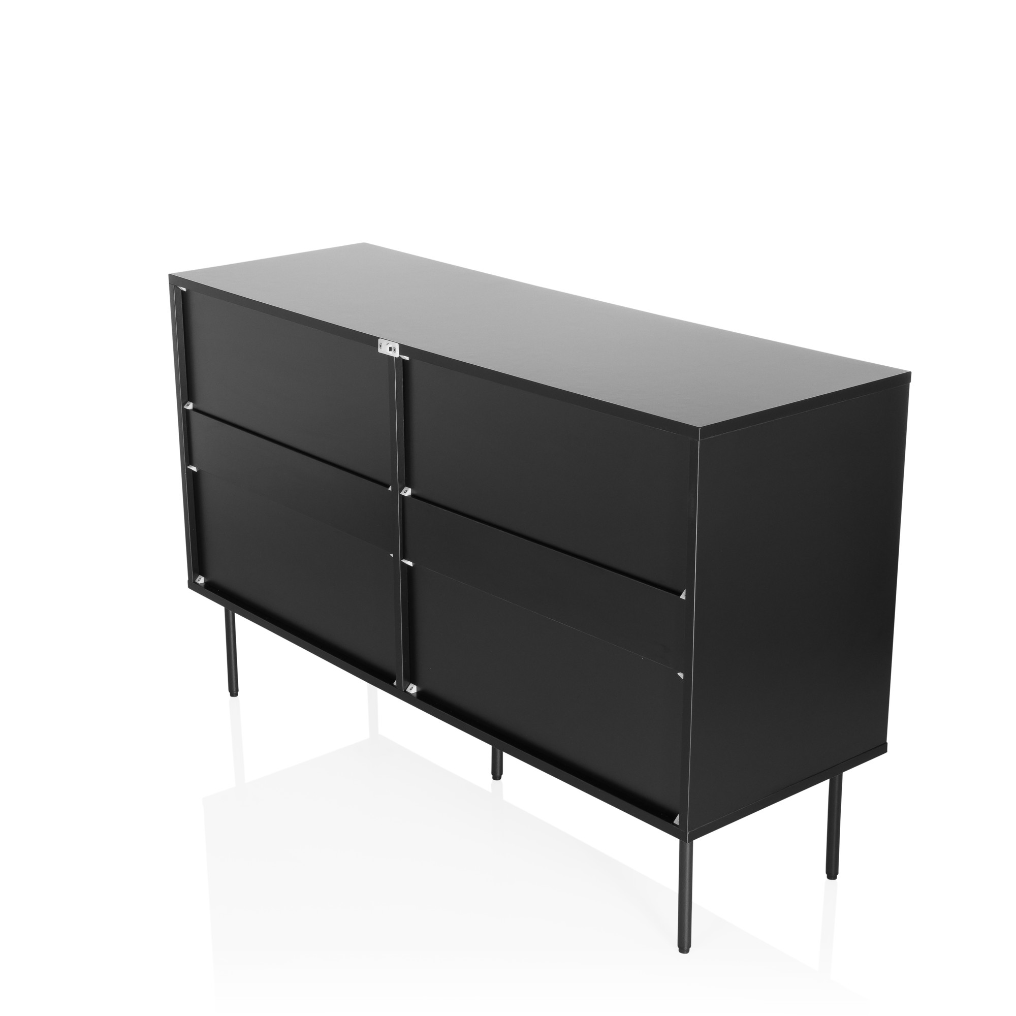 Karby S Sideboard mit 6 Schubladen Schwarz