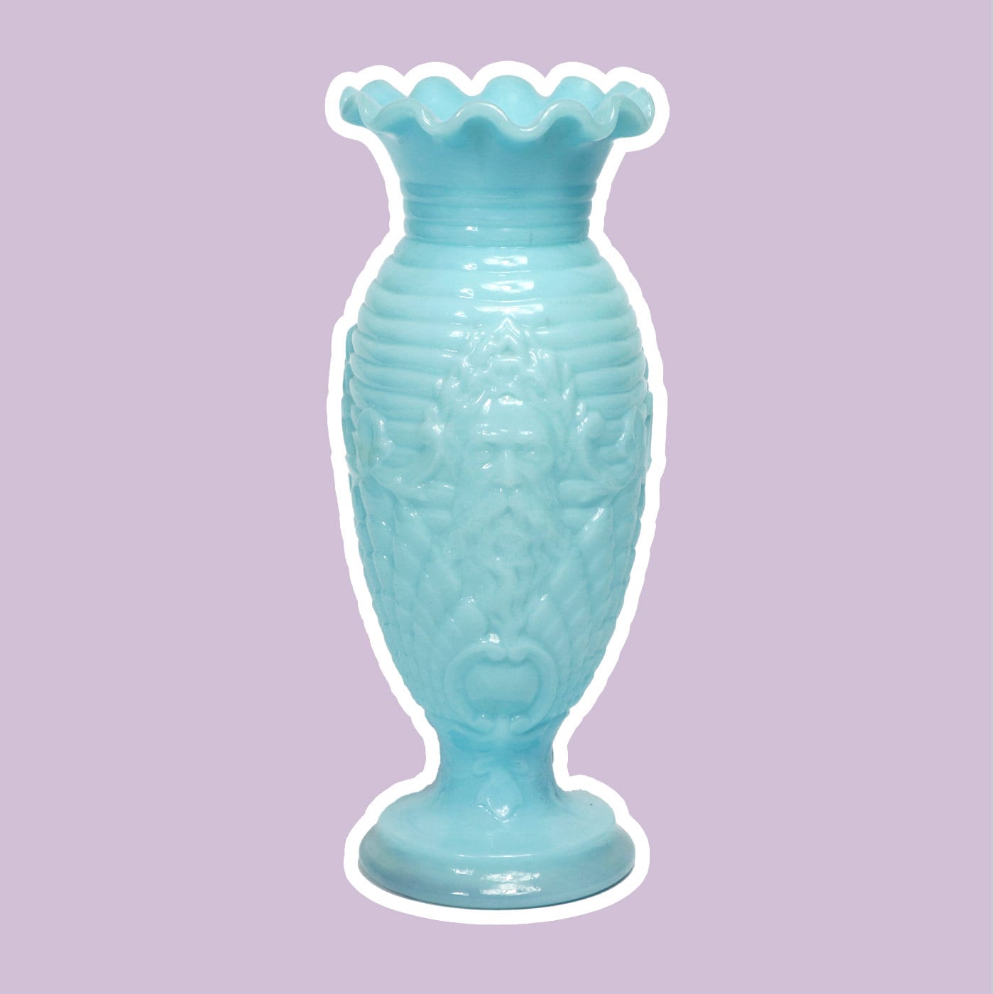 4597 Vase Milchglas Blau 1900er Jahre