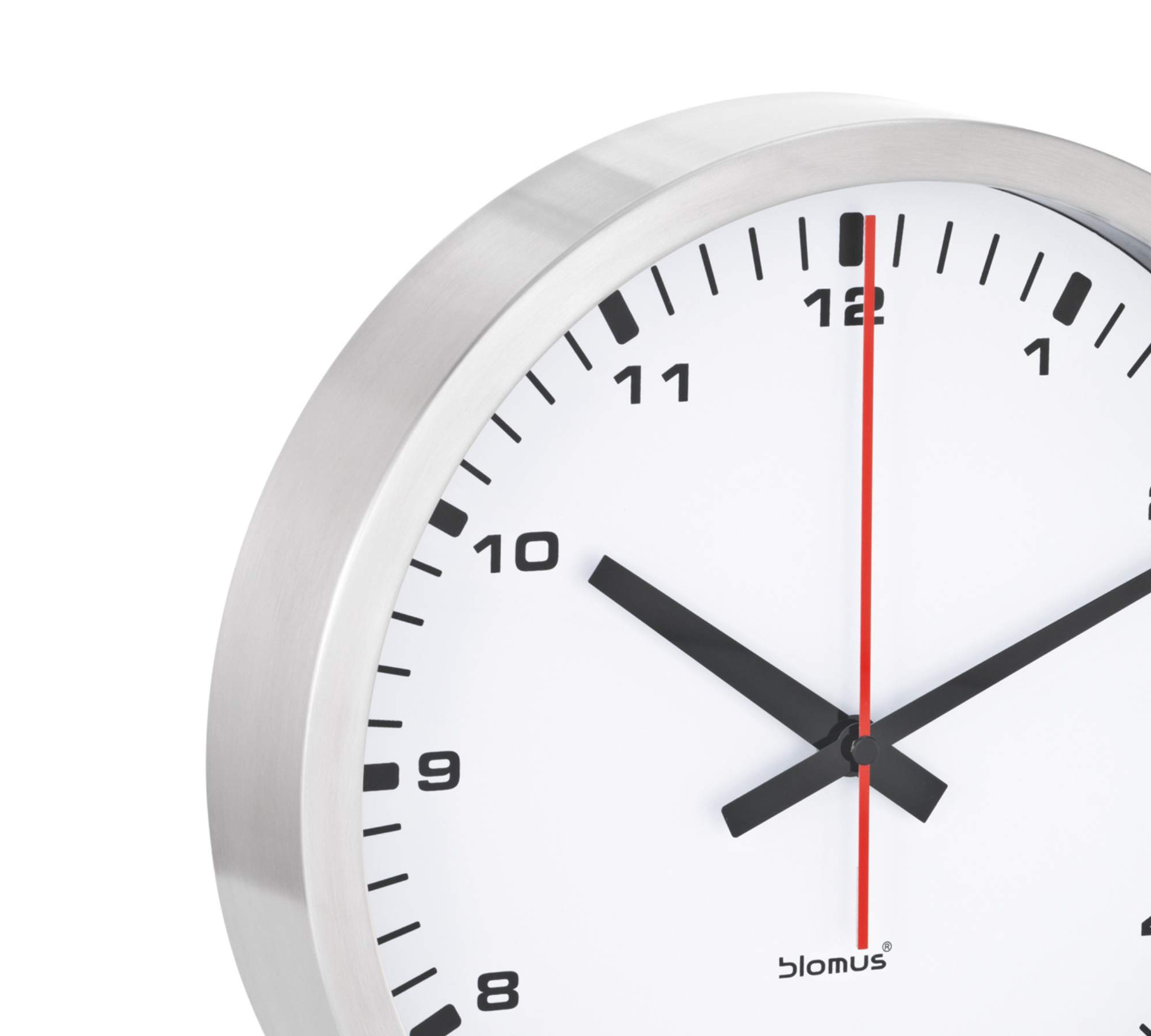 Era Wanduhr Glas Edelstahl Matt Ø 30 cm Weiß