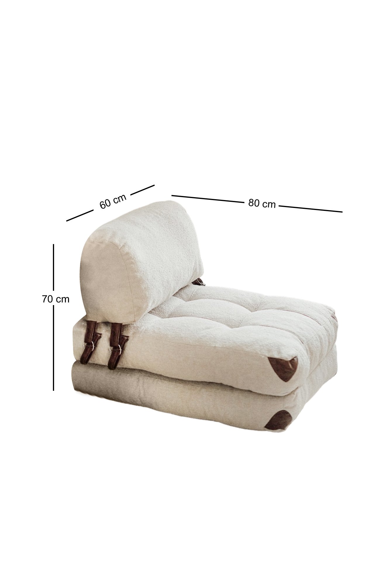 Fold Teddy Sleeper Sofa 1-seater Cream