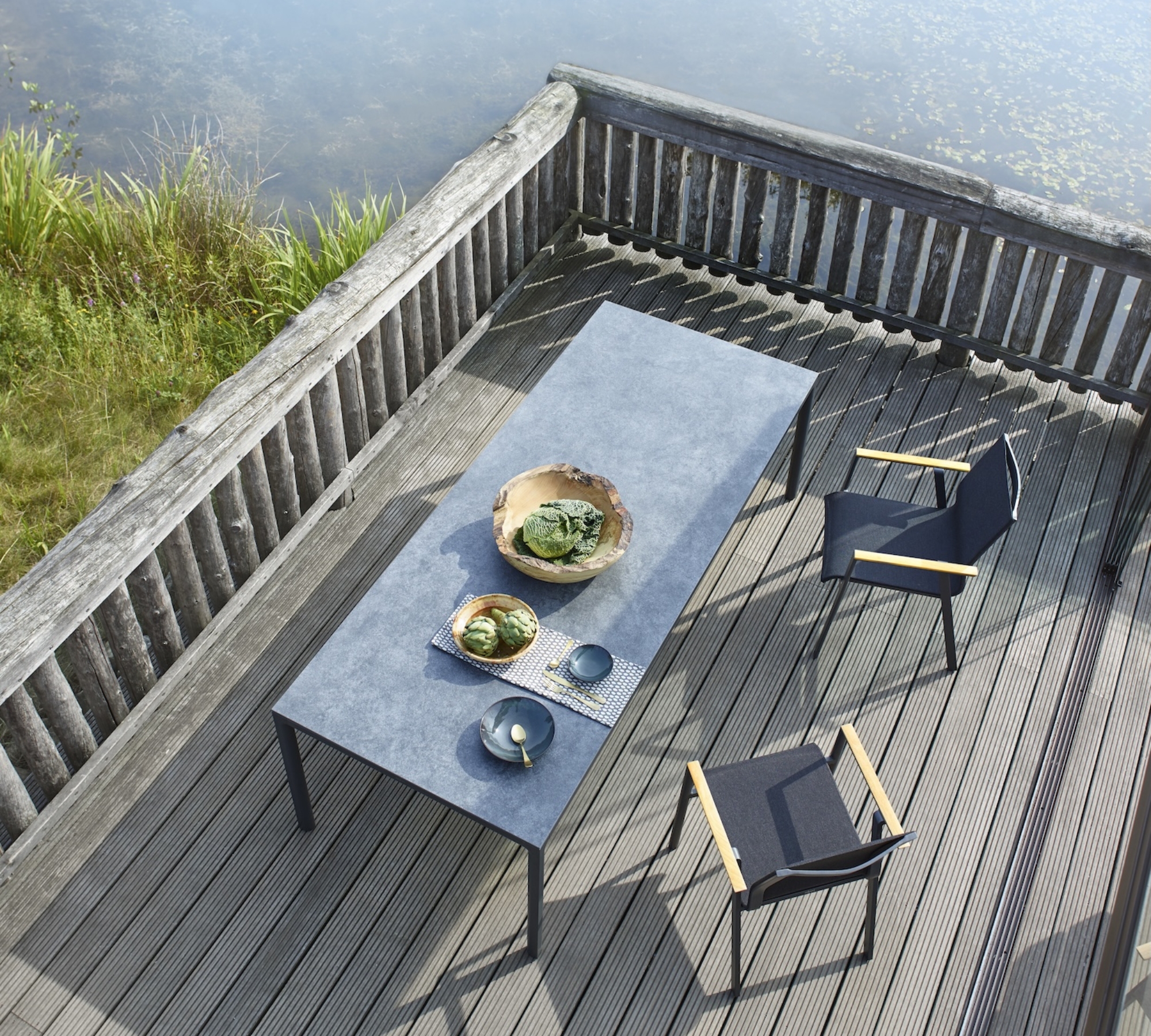 Soft Tisch Aluminium HPL-Platte Anthrazit 240 x 100 cm