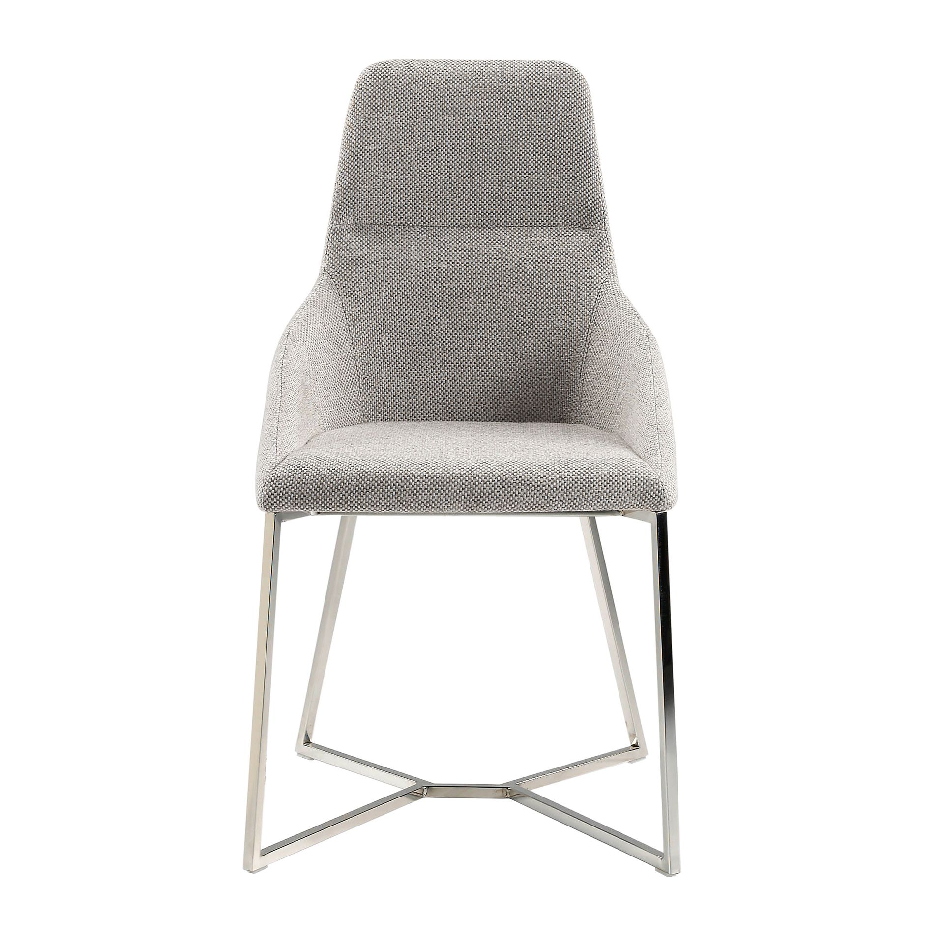 Dining chair stainless steel gray