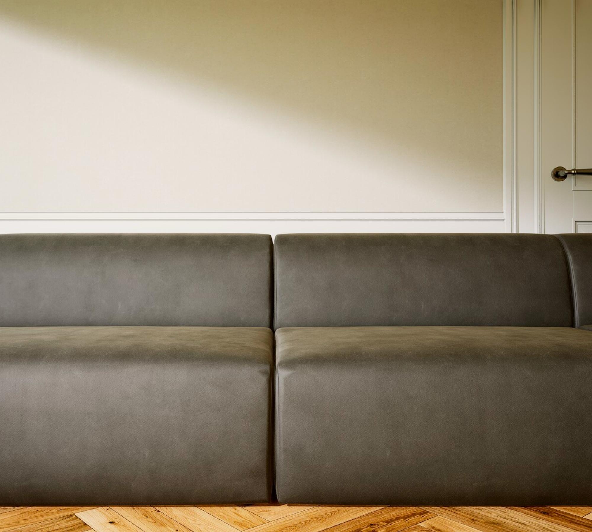 Pyllow Sofalandschaft Samt Taupe Grau