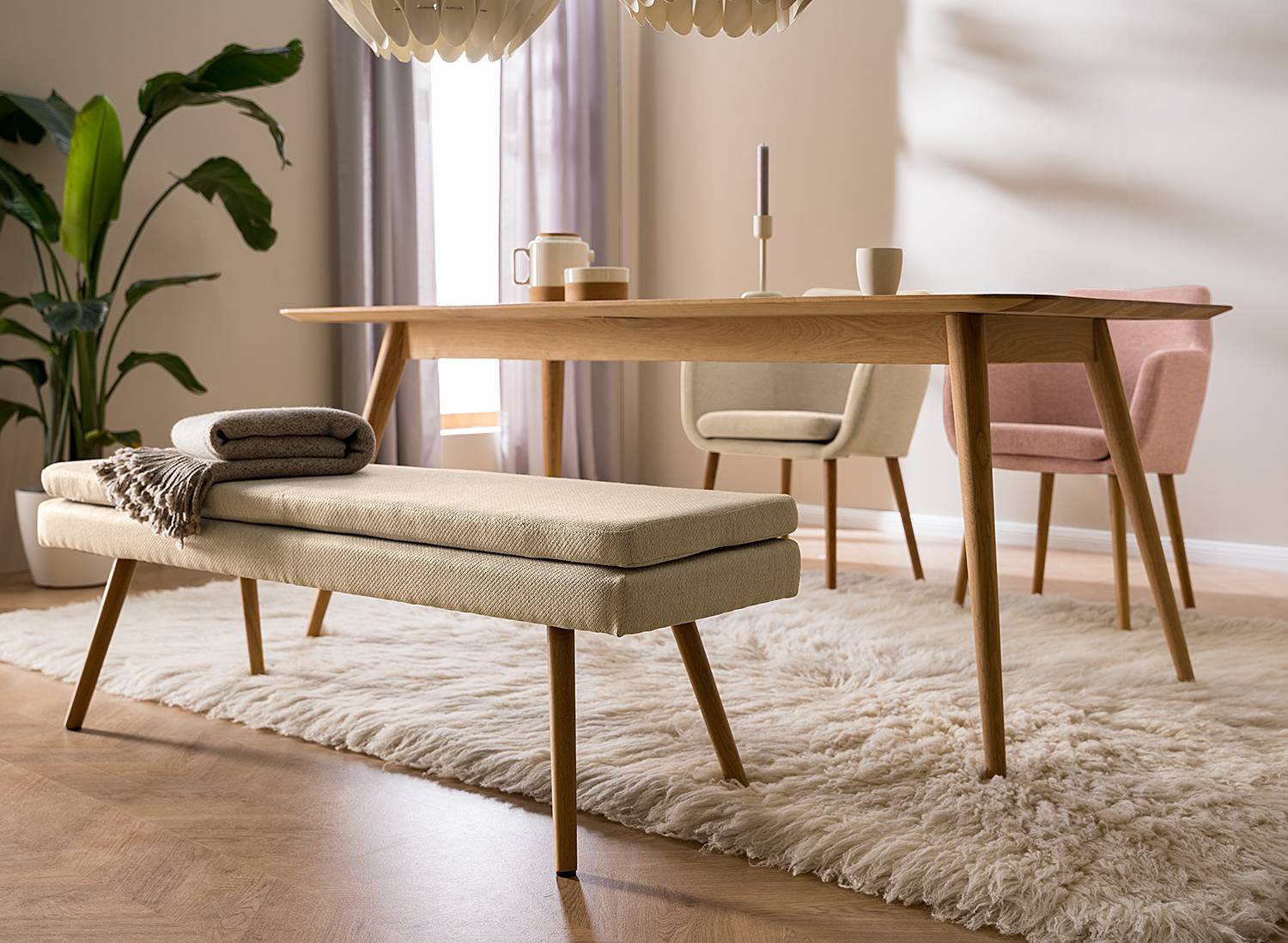 Nicholas Sitzbank Webstoff Beige