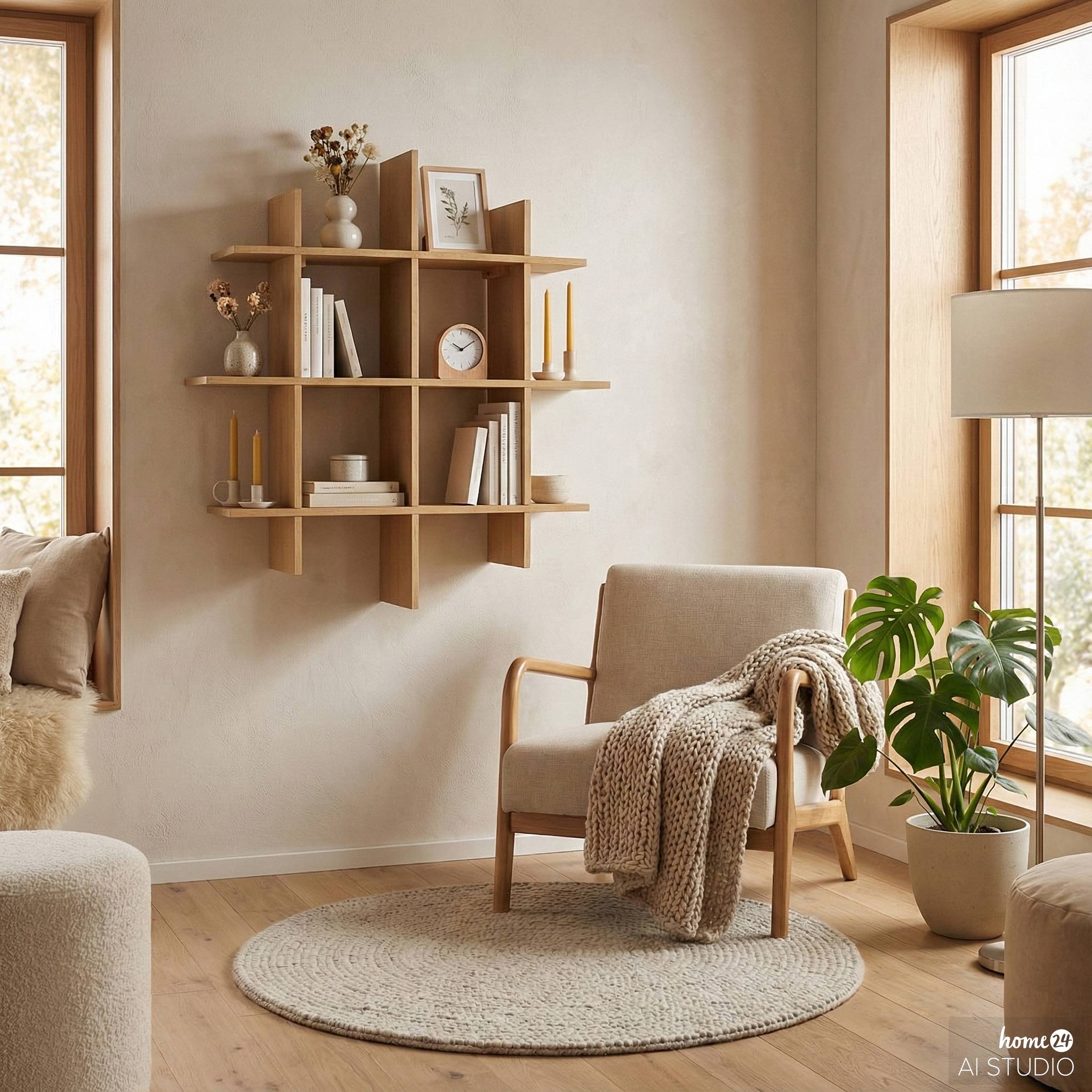 Furniertes Tassenregal SONDEY Tanne