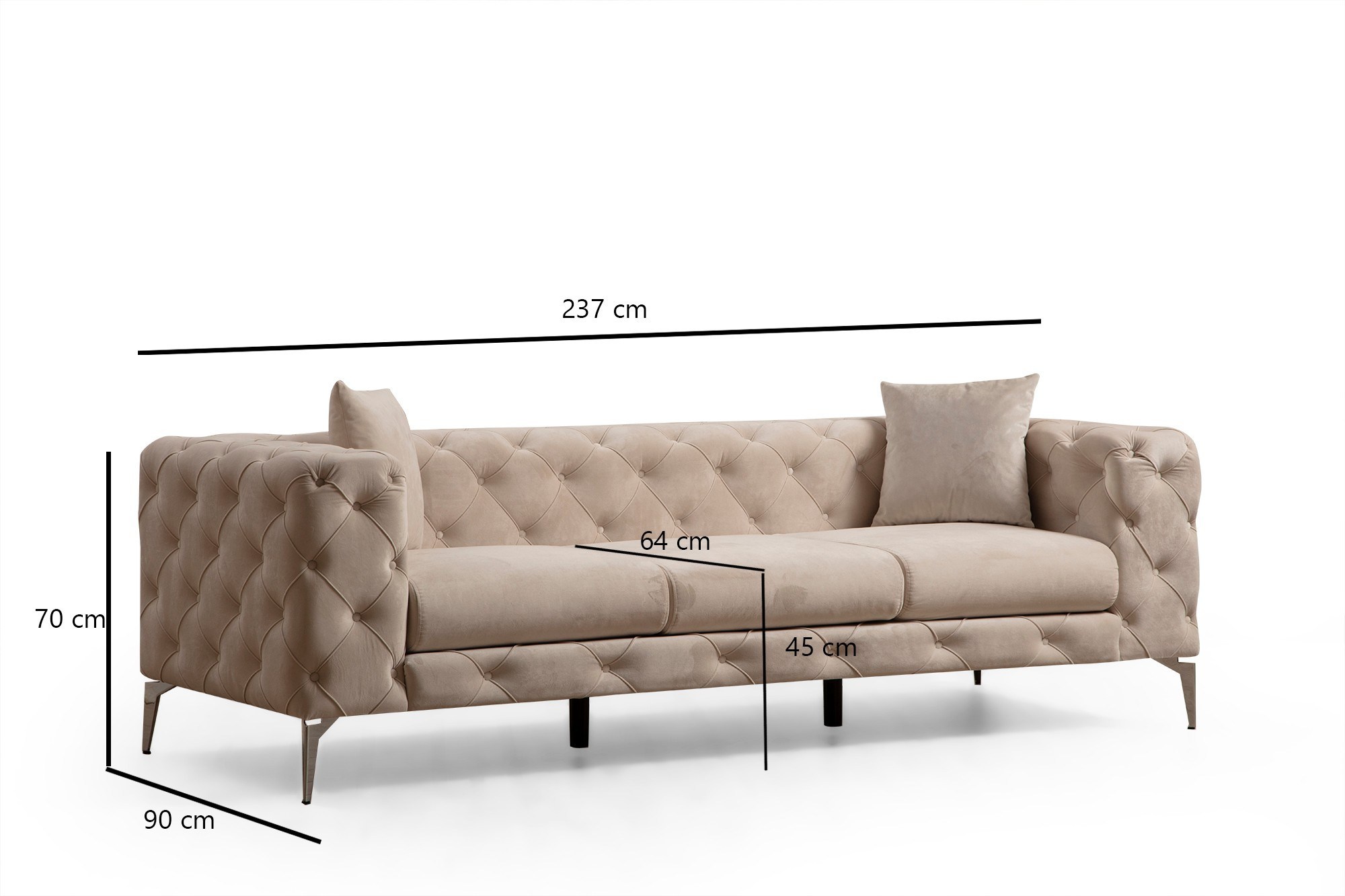 Como Sofa 3-Sitzer Ecru