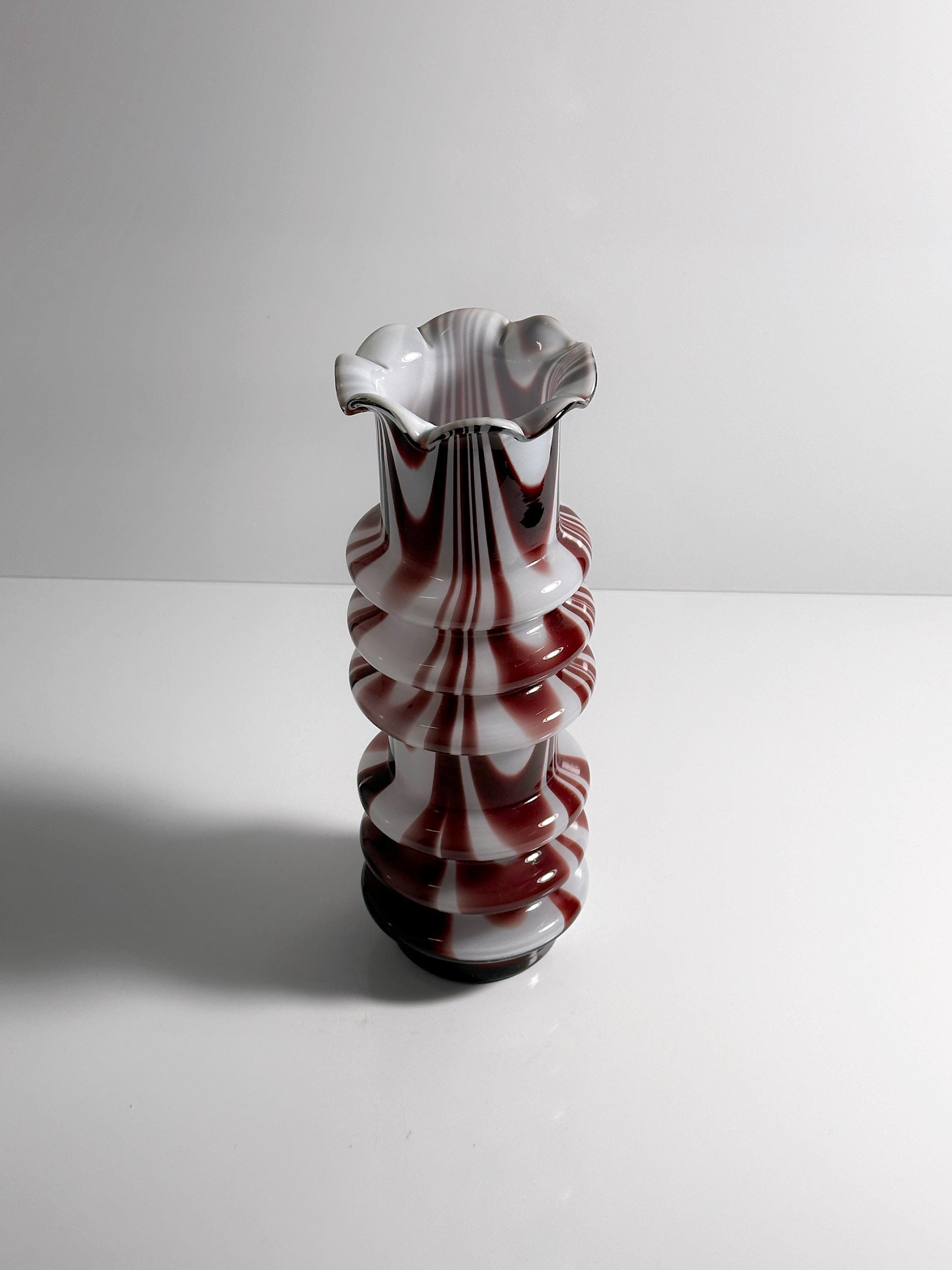 Vintage Vase Milchglas 1960er Jahre