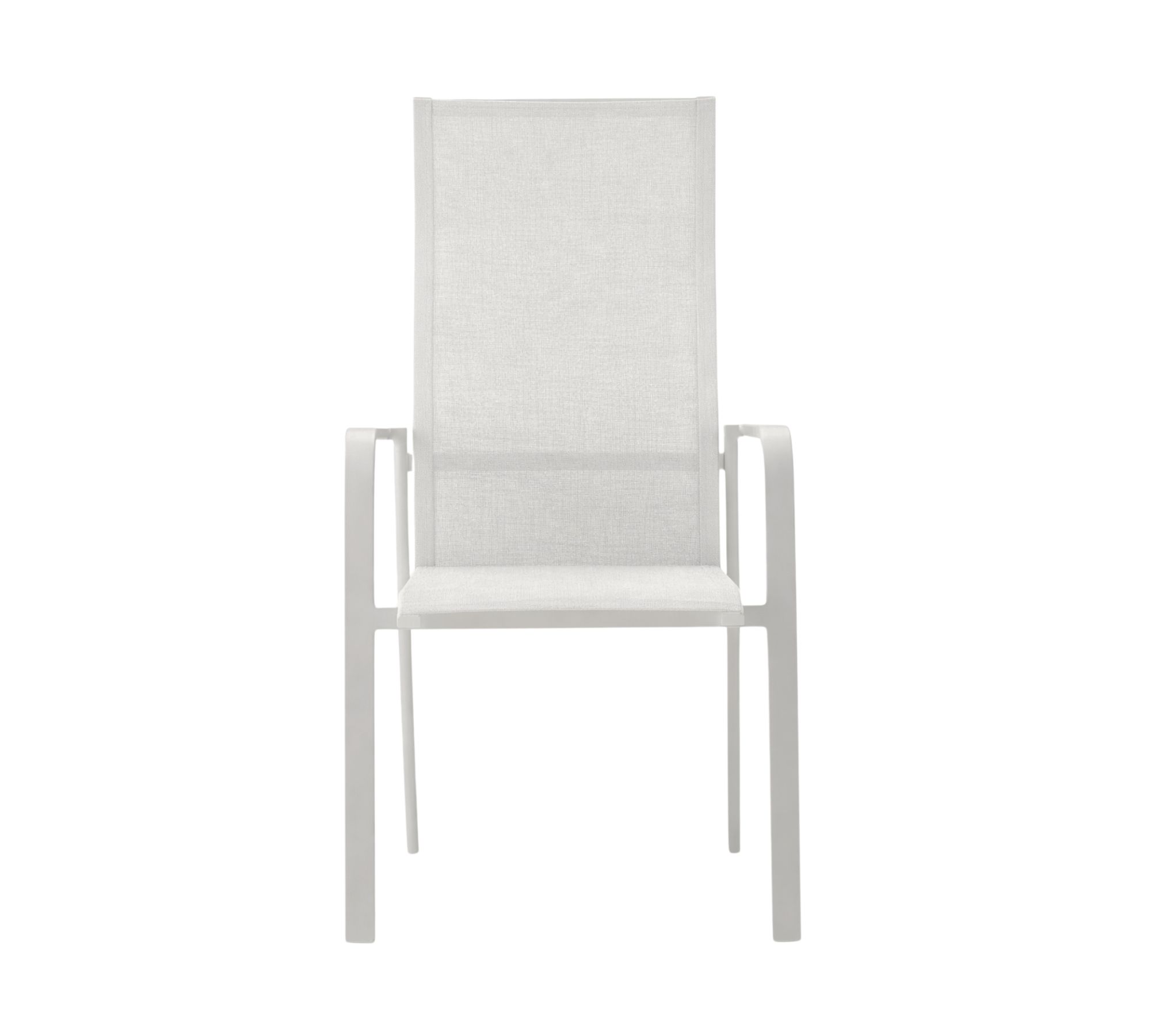 Breeze Stacking chair high backrest Aluminum Softex White