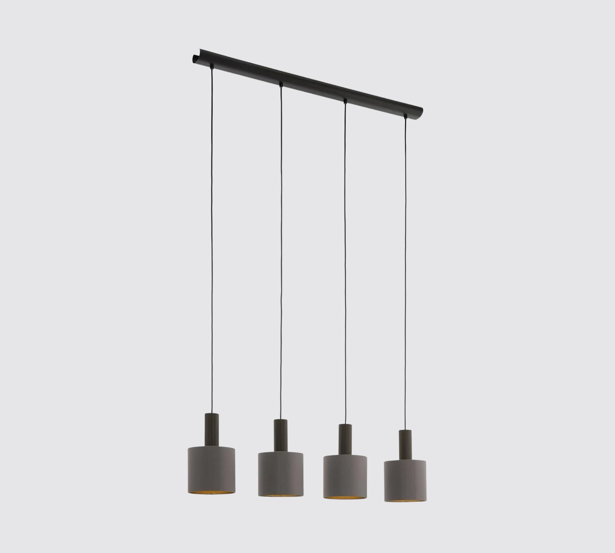 3-light pendant light grey black