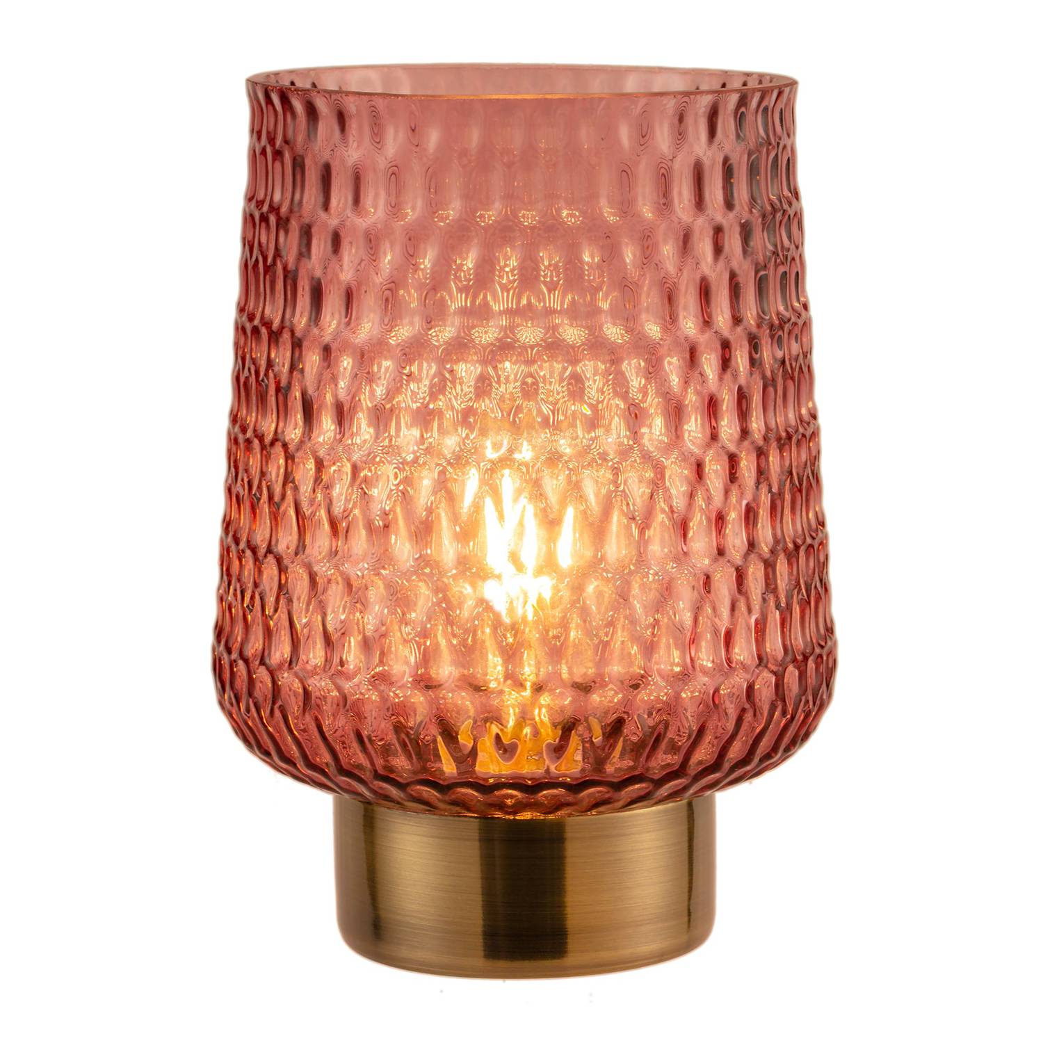 LED-Tischleuchte Rose Glamour Klarglas Messing