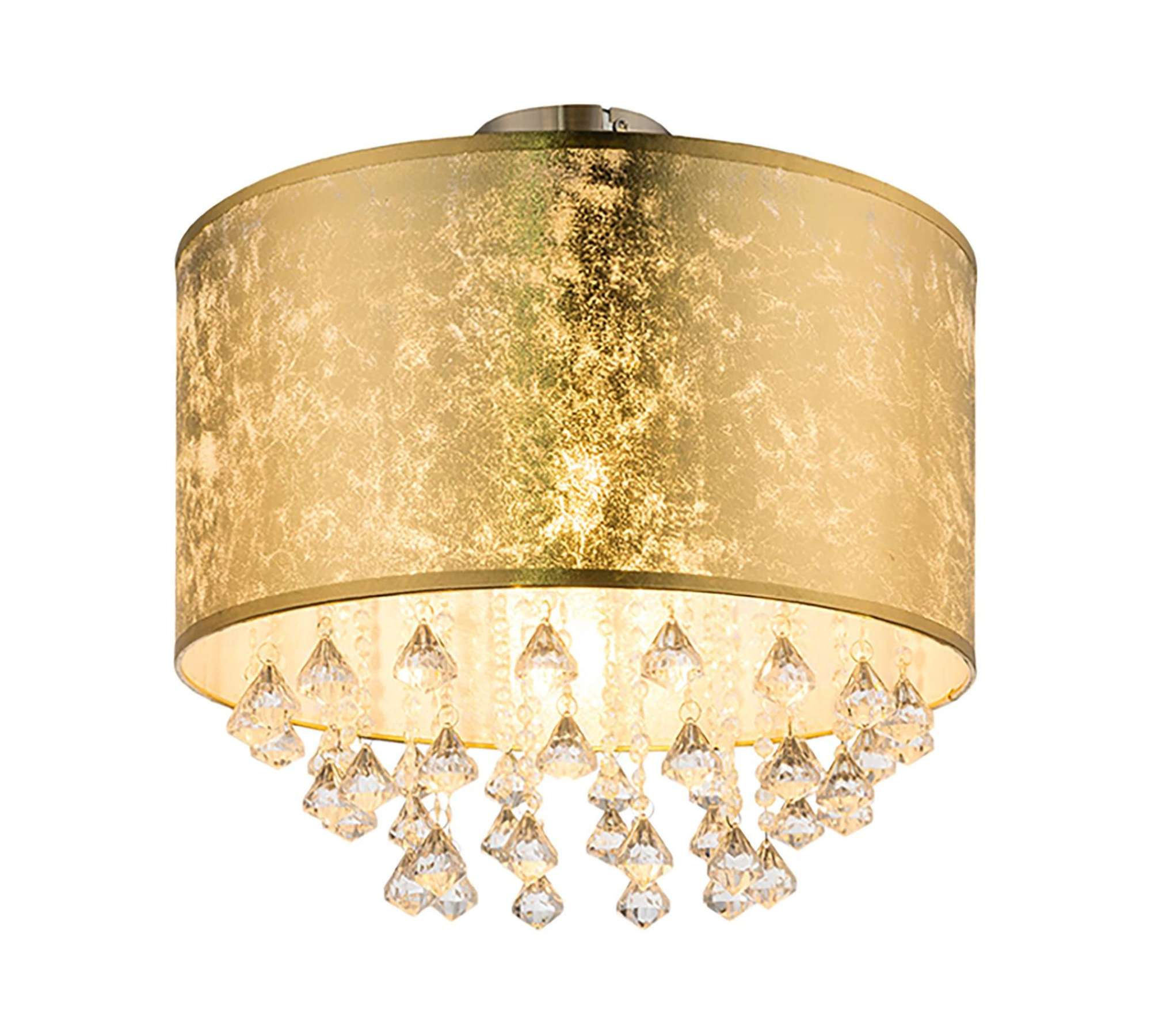 Deckenleuchte 1-flammig Glas Metall Gold