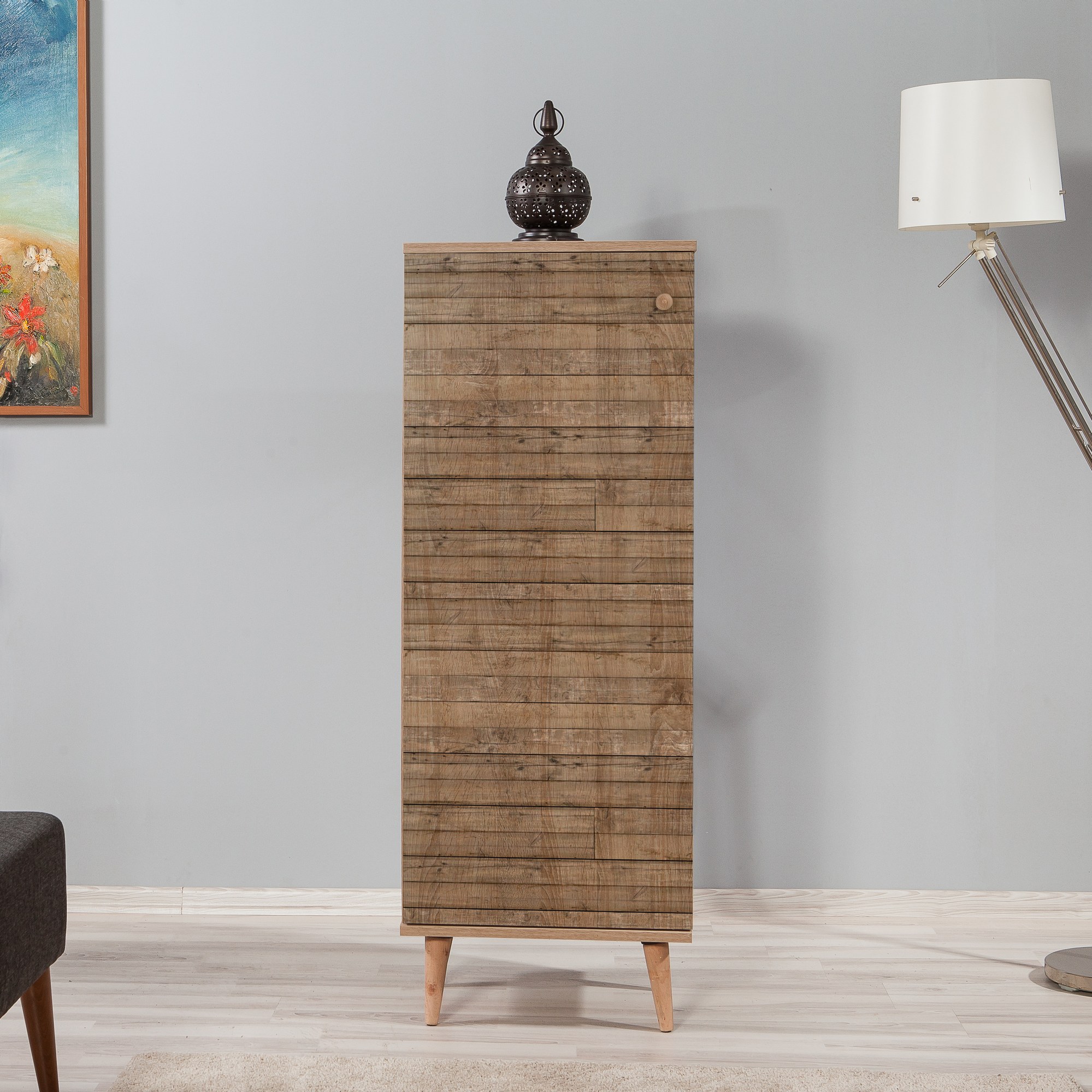 Filinta Shoe cabinet Wood veneer Sonoma Oak brown