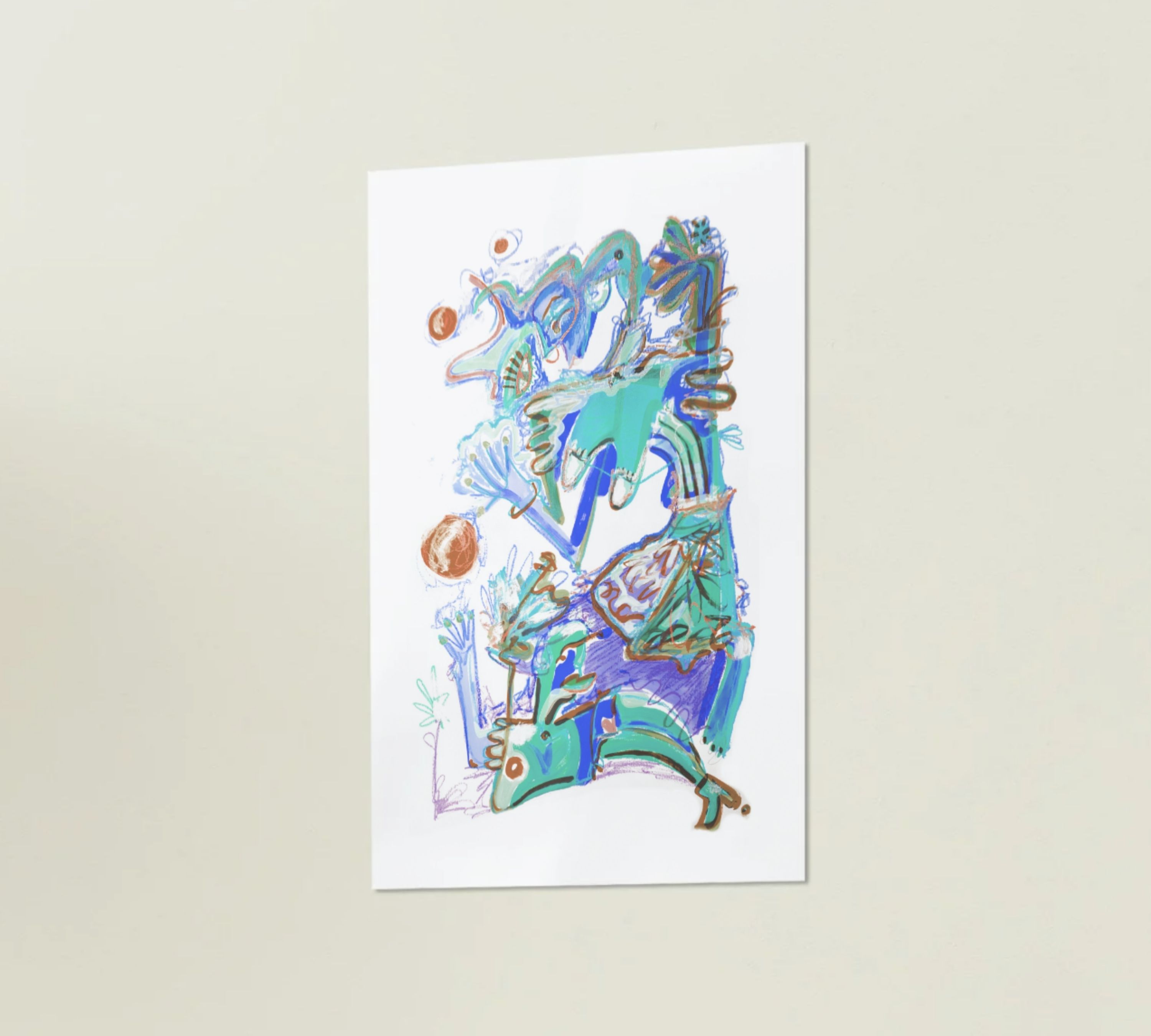 Mama e bimbo Art printMulticolor