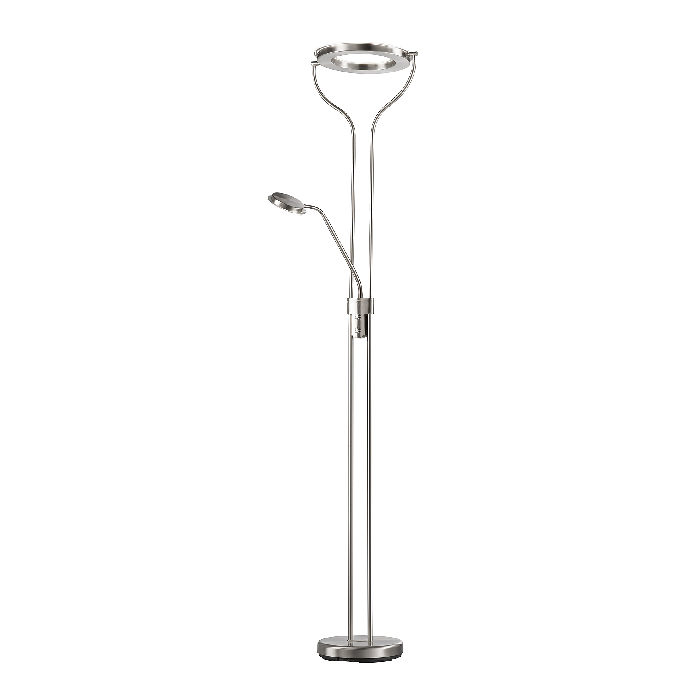 LED Floor Lamp Davos 2-Light Iron Nickel White