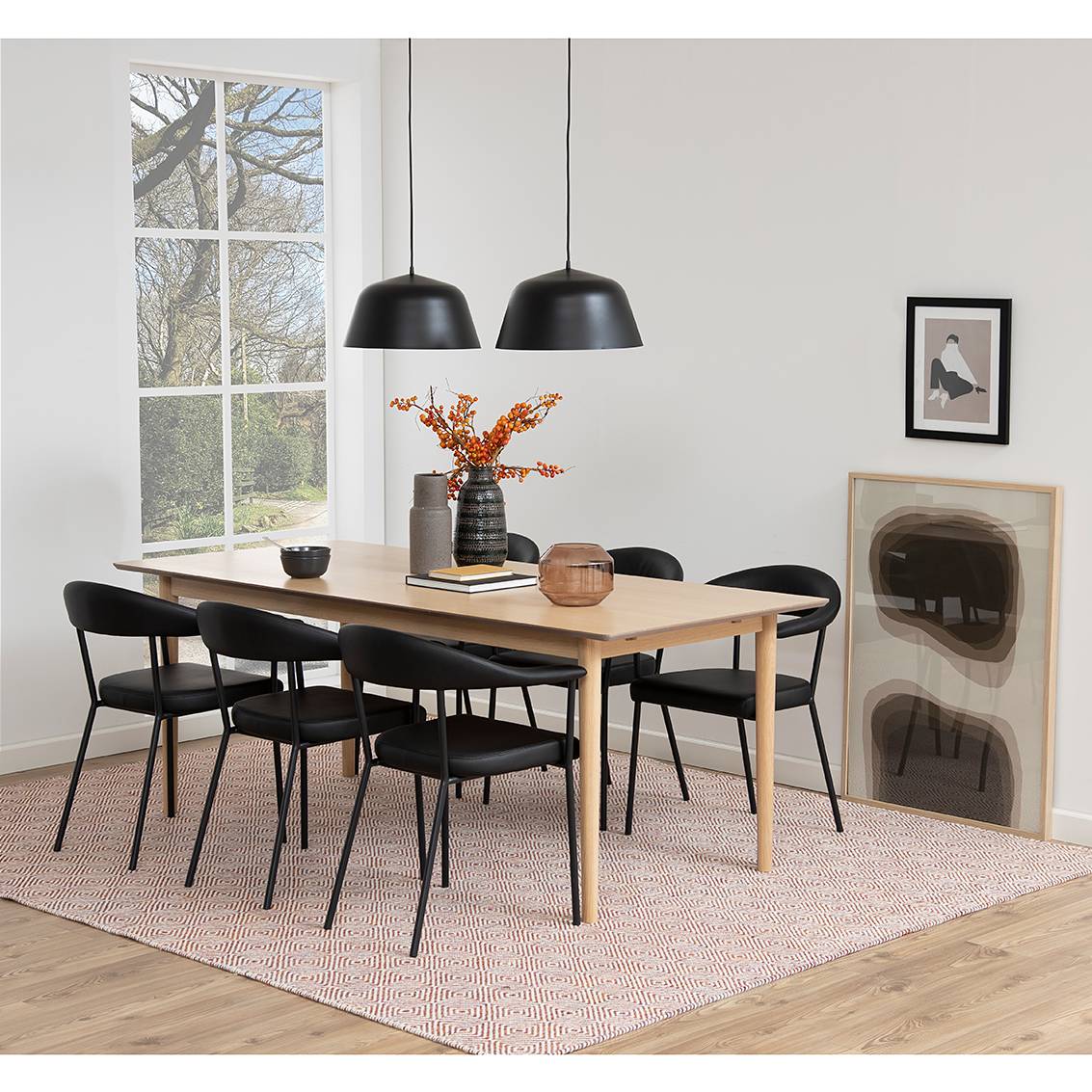 2x Armchair Otava Faux Leather Iron Black